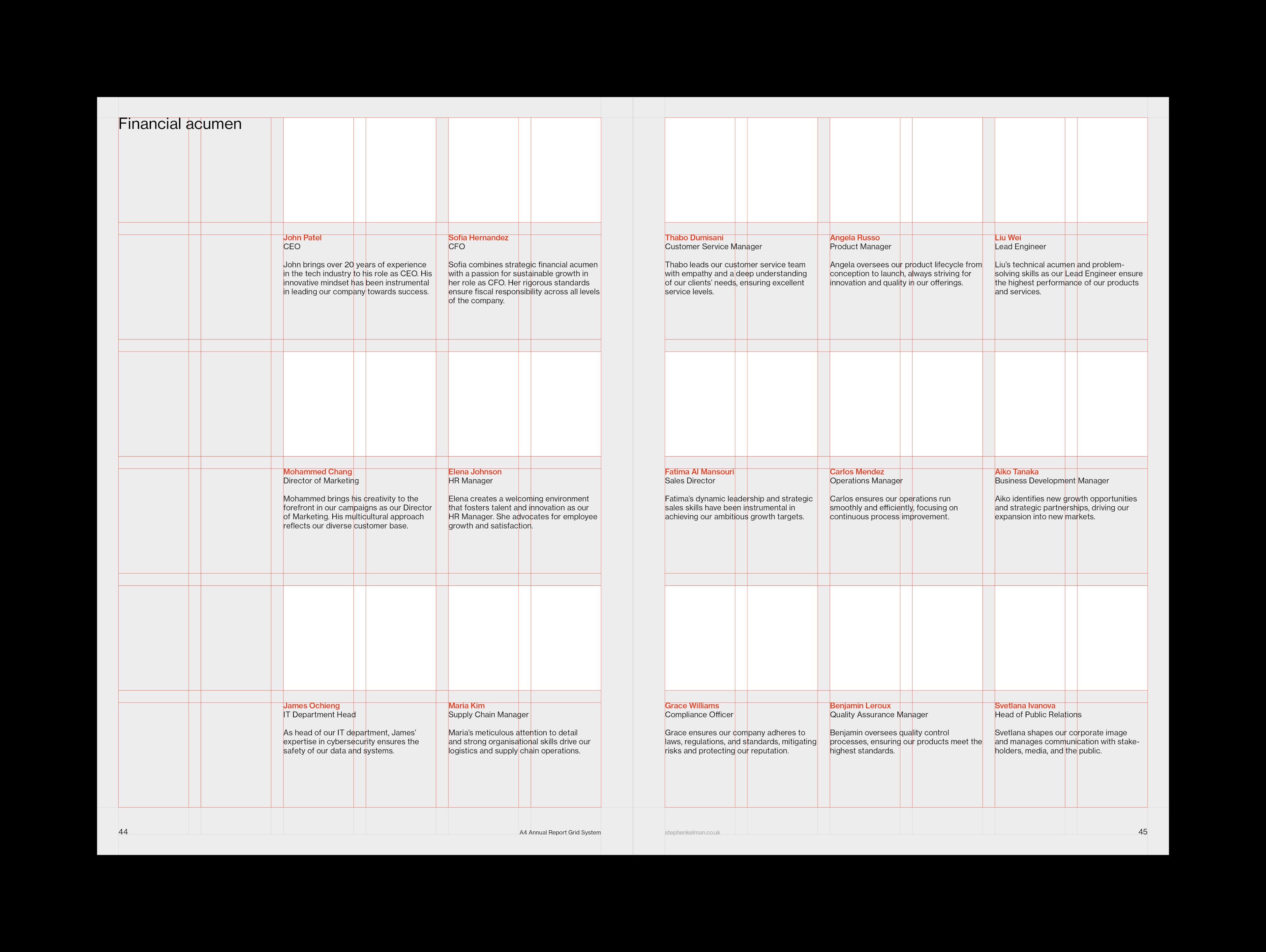A4 Annual Report Grid System for InDesign | Grid system animation