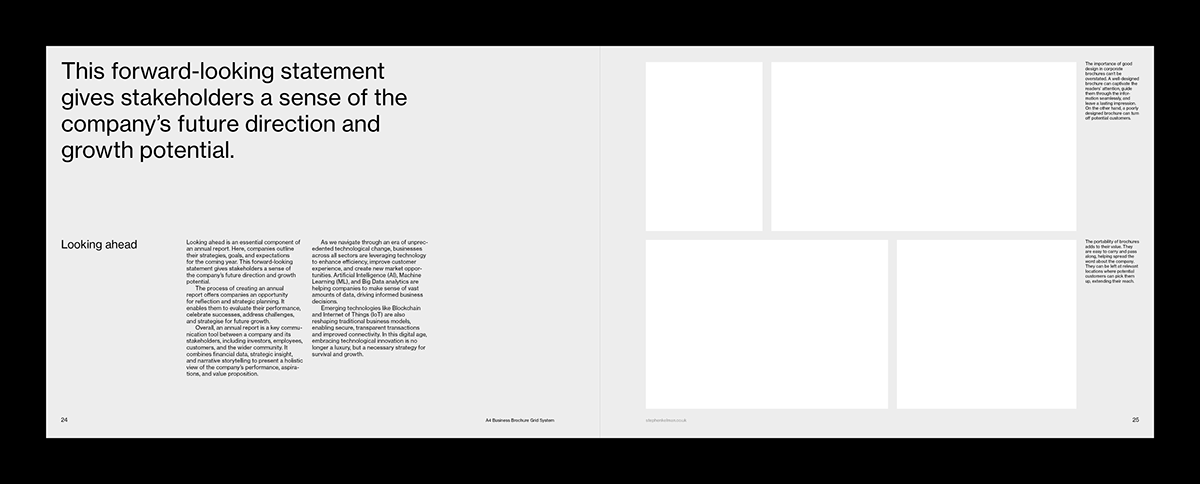 Stephen Kelman - A4 Business Brochure / Report Grid System for InDesign