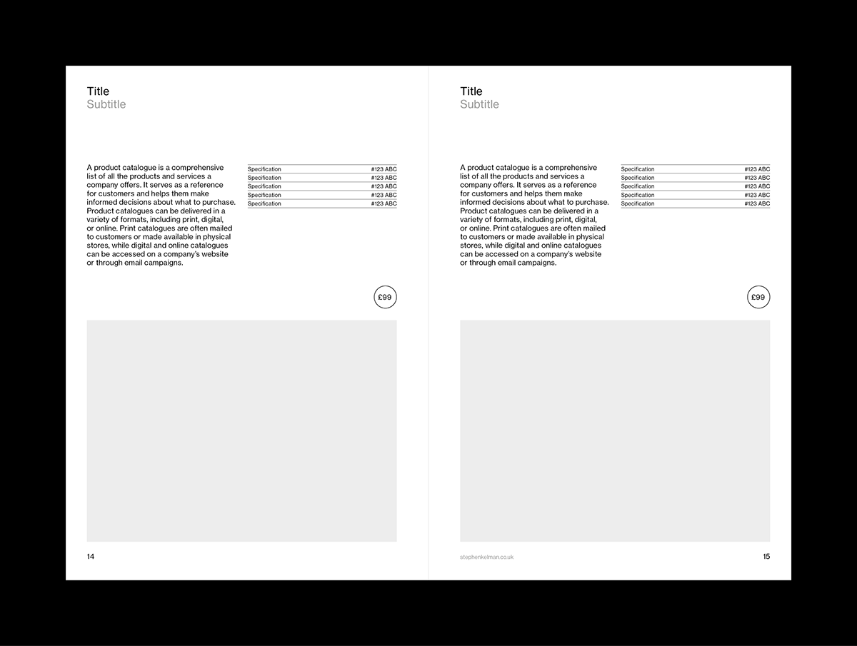 Stephen Kelman - A5 Catalogue Grid System for InDesign