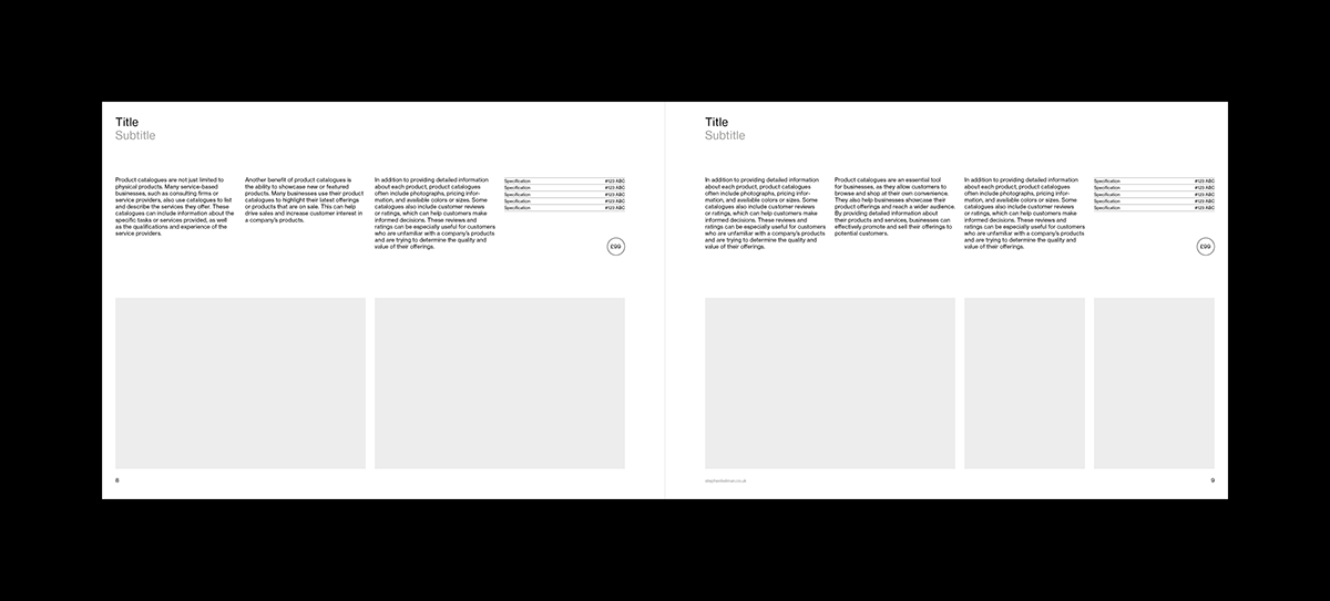 Stephen Kelman - A4 Catalogue Grid System for InDesign | Landscape