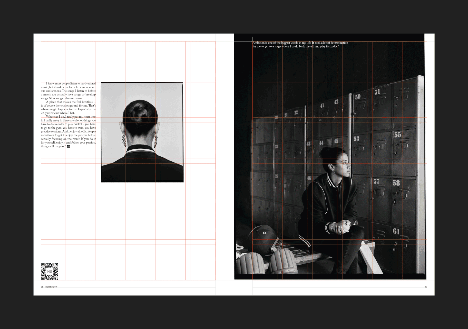Layout designs for jewellery magazine. The layouts are shown in an animated gif, with visible modular grid