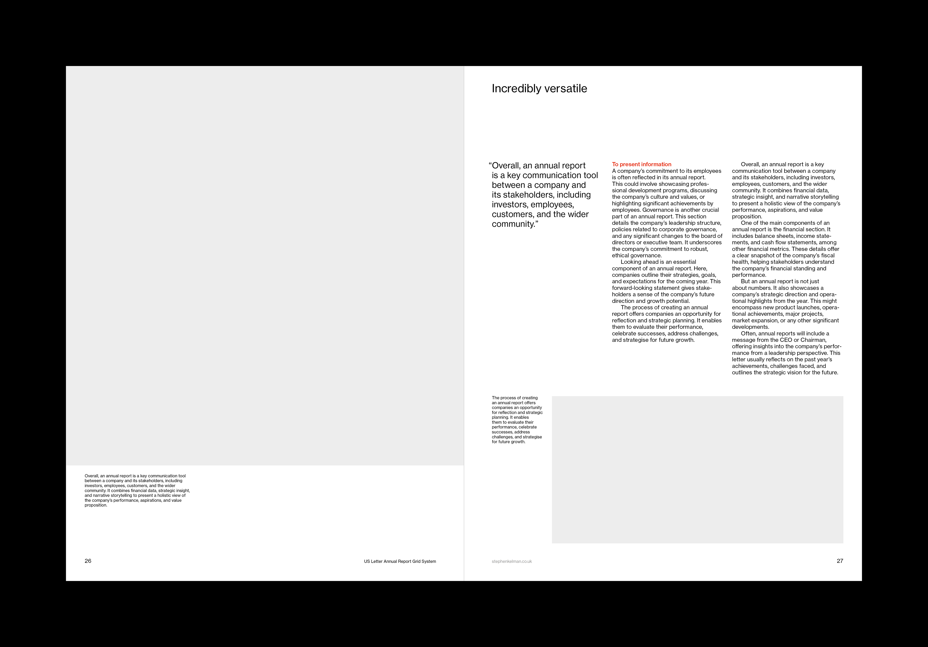 Stephen Kelman - US Letter Annual Report Grid System for InDesign