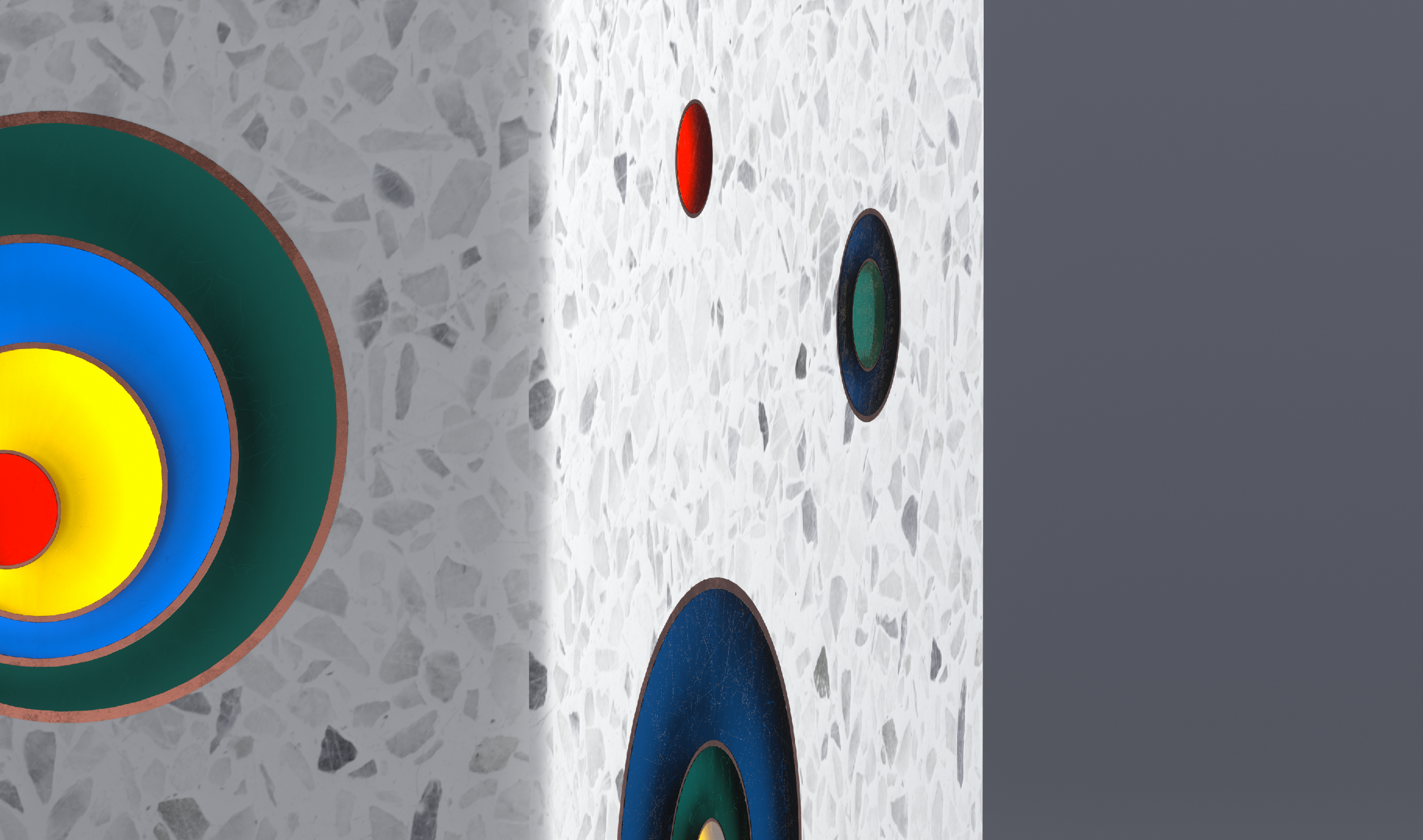 Close-up of terrazzo light product