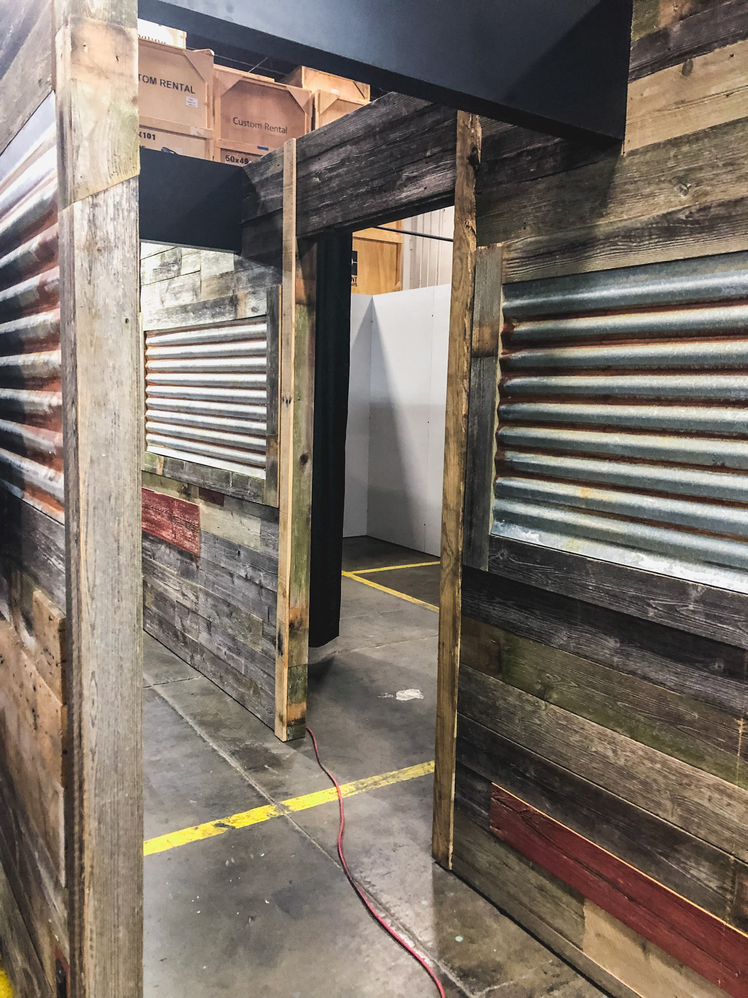 Hidden back meeting space and locking inventory room.