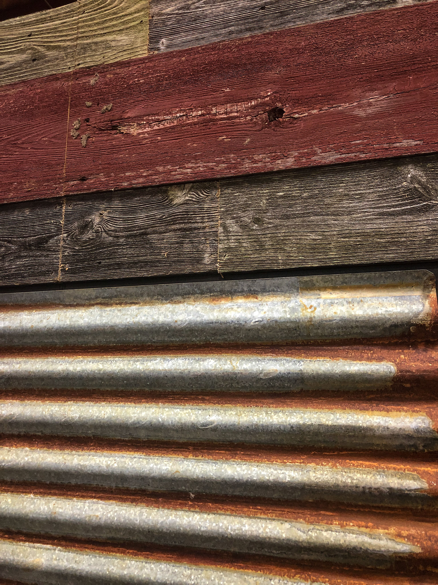Reclaimed Barnwood and metals were chosen for the construction.