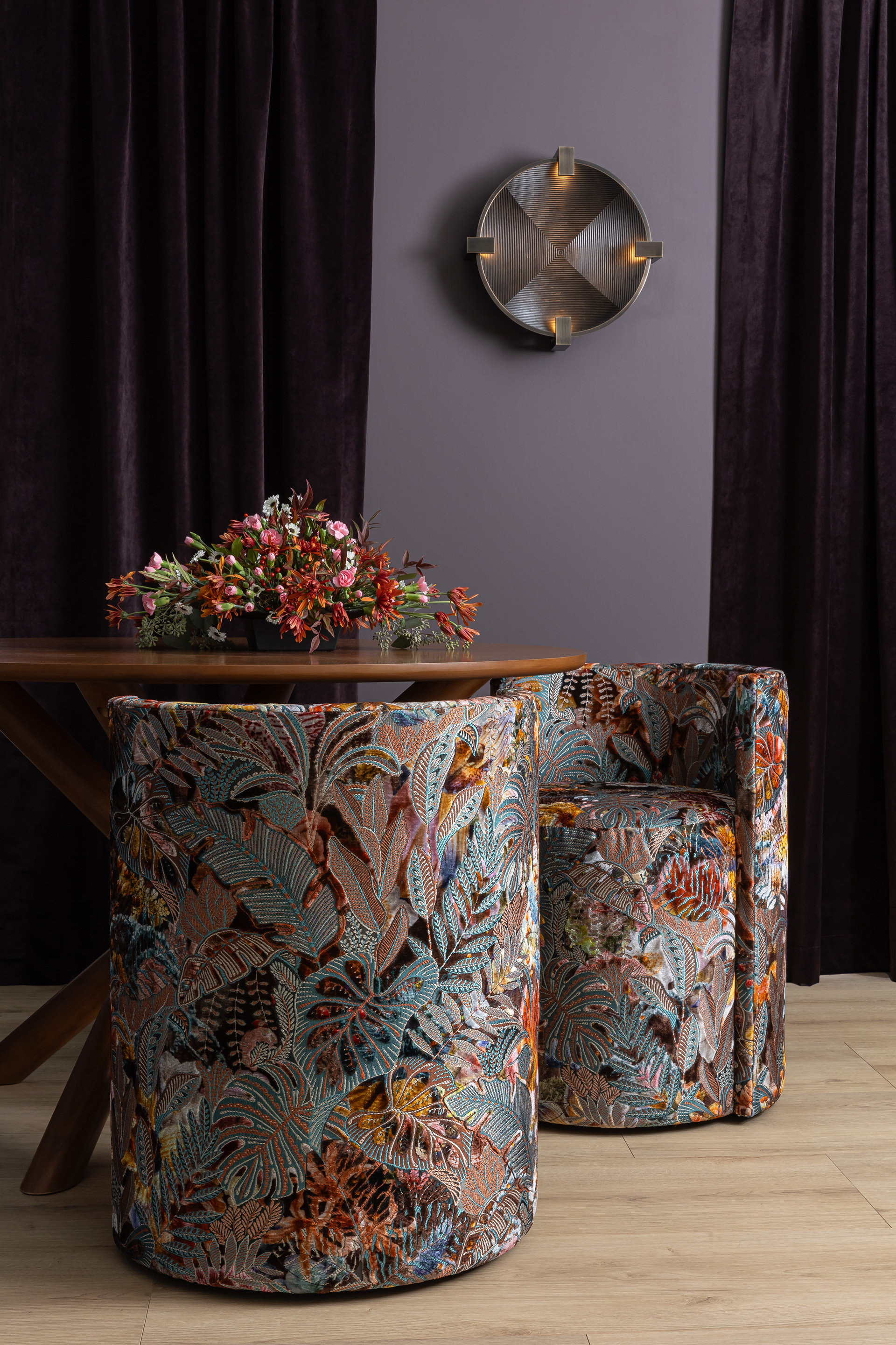 Quadrant Sconce with Bretano Fabrics