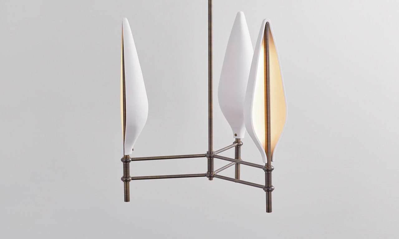 Spire Pendant 3 in Antique Boyd Brass