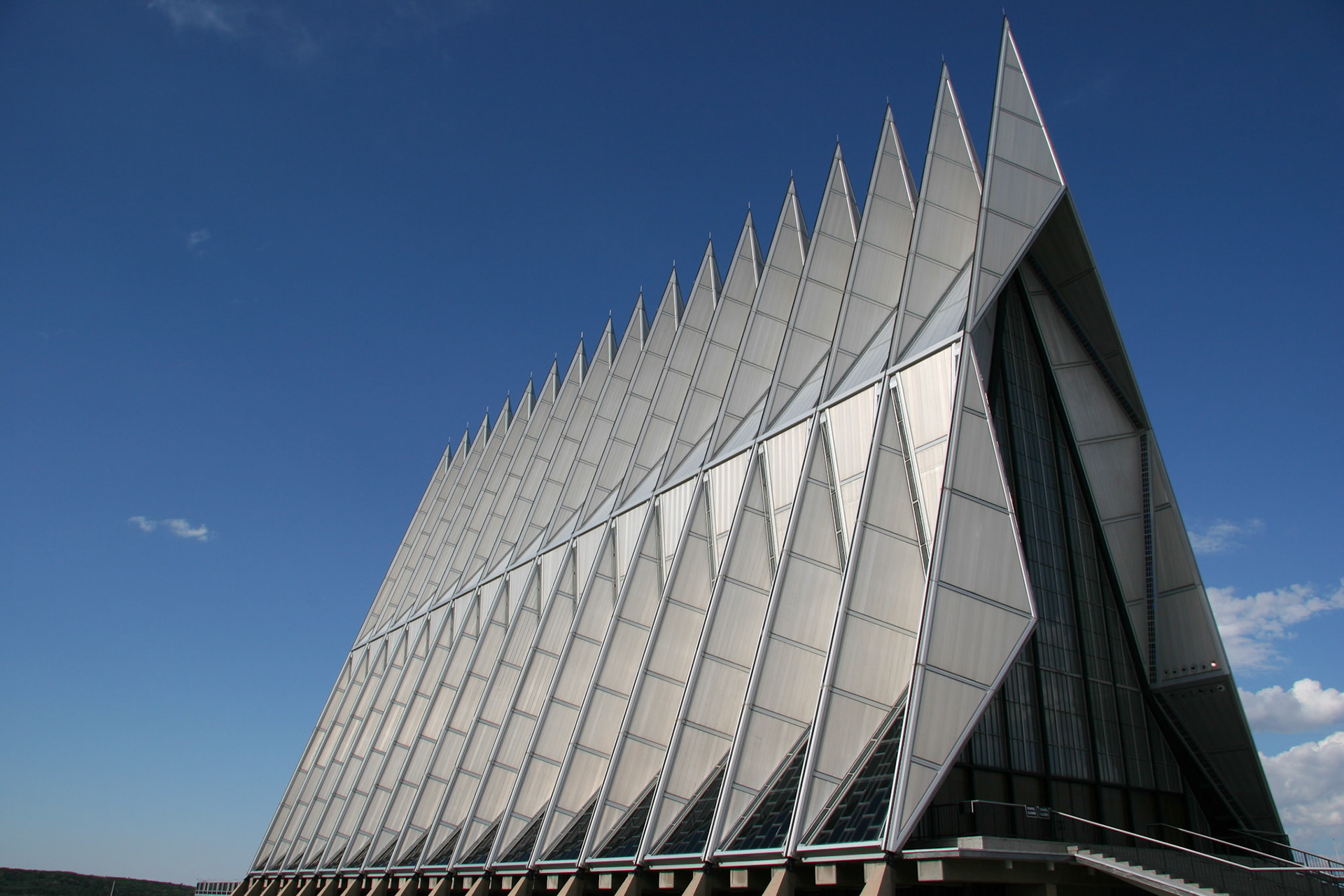 Exterior view of the Air Force Academy Chapel Colorado Springs Colorado USA