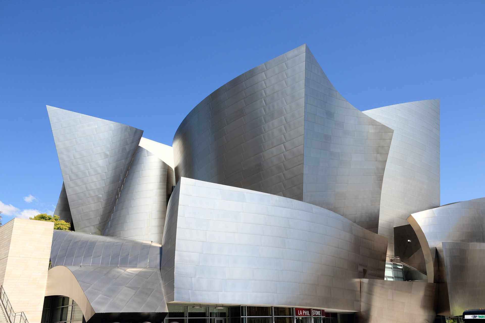 LOS ANGELES, USA - APRIL 5, 2014: Walt Disney Concert Hall in Los Angeles. The famous landmark was designed by Frank Gehry.