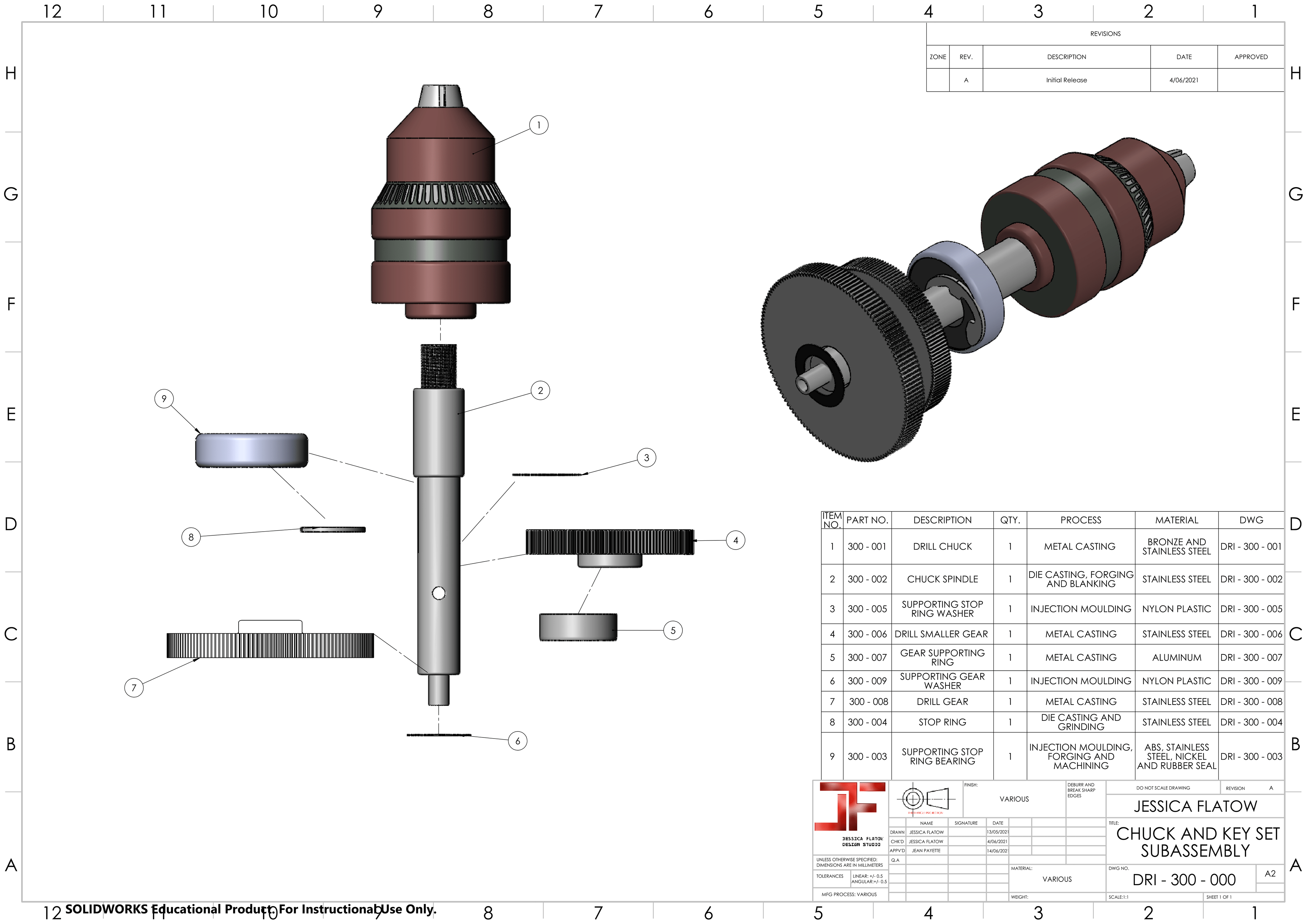 Chuck and Key Subassembly