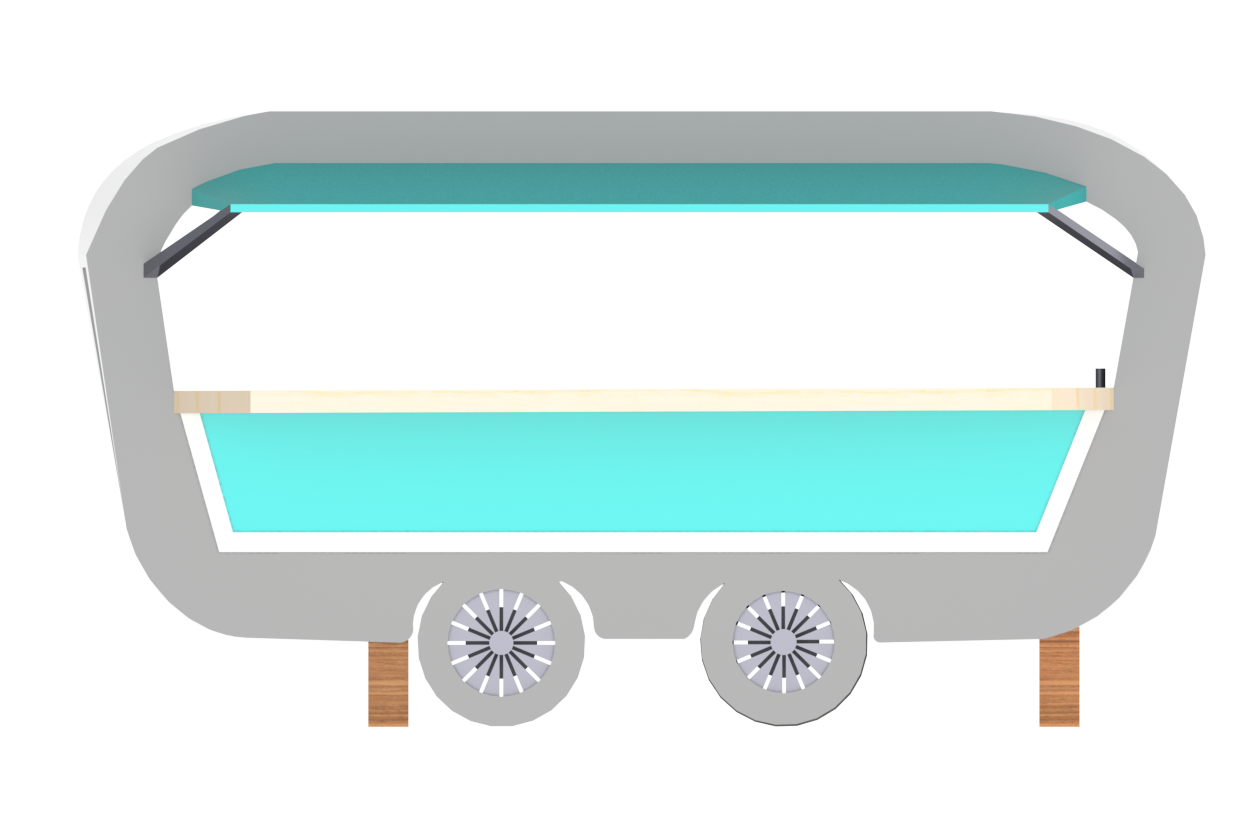Covid - 19 Coffee Caravan - Back View Render