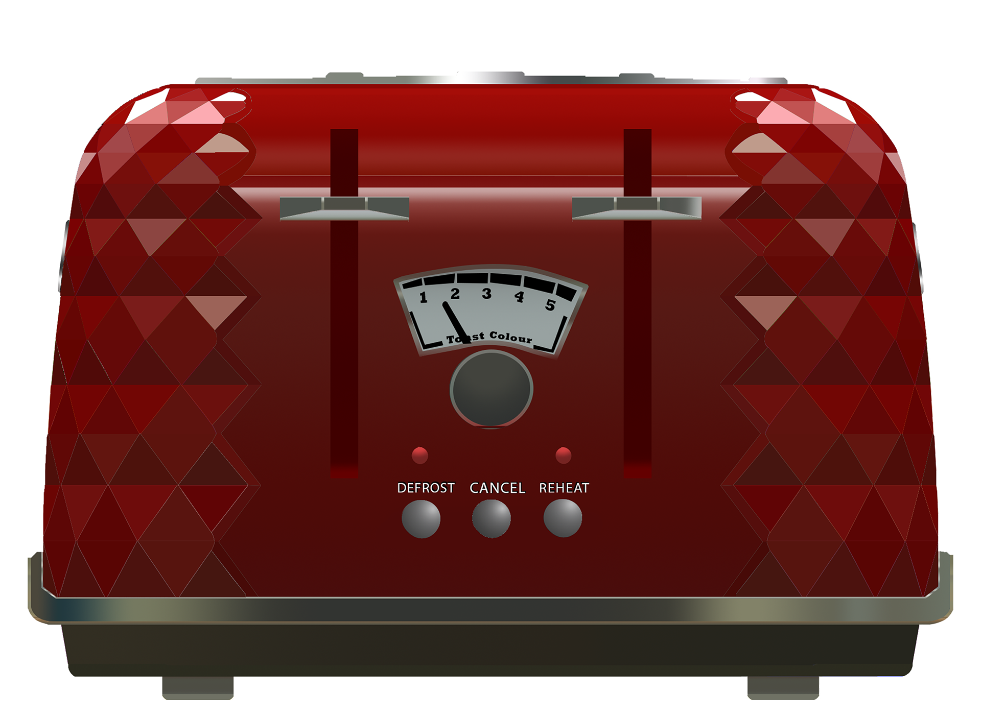 Conceptual Render of De'Longhi Brillante 4 Slice Toaster in the colour Red