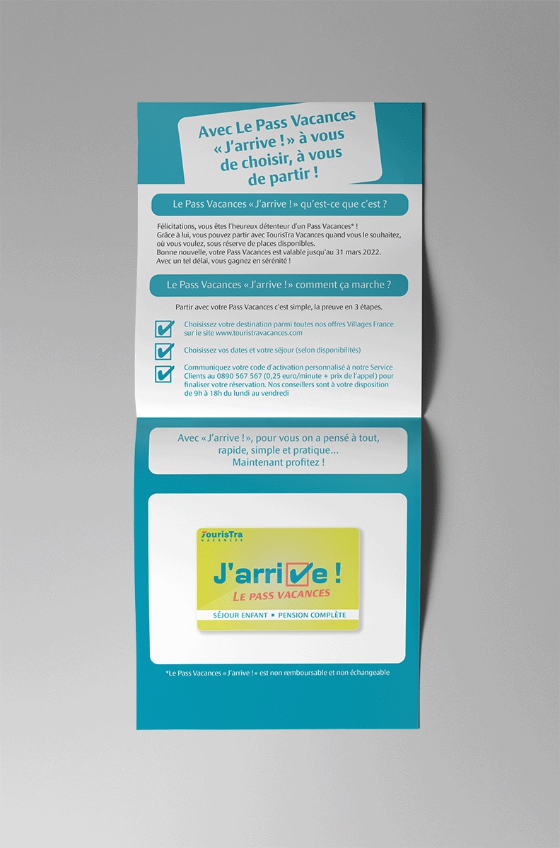 Carte « J’arrive ! » et leaflet mode d’emploi