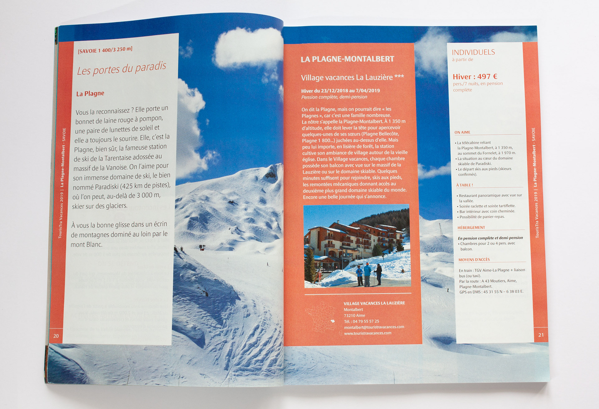 Double page présentation du produit, thème de l’ouverture.