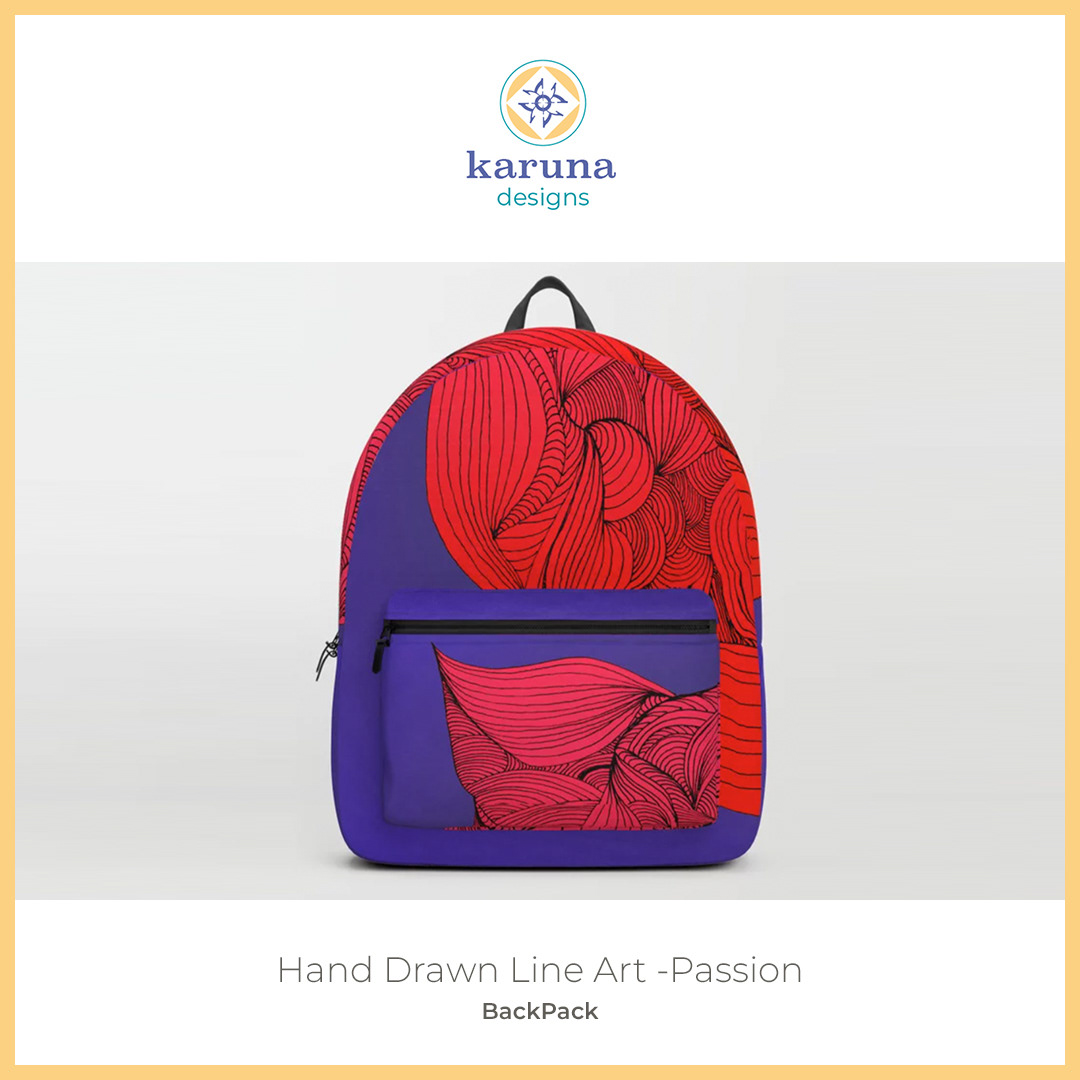 Hand Drawn Line Art-Passion Backpack