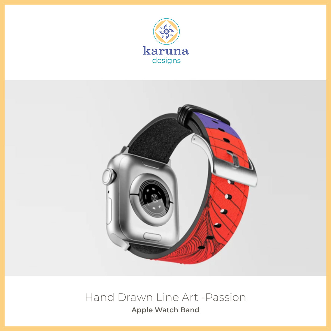 Hand Drawn Line Art-Passion Apple Watch Band