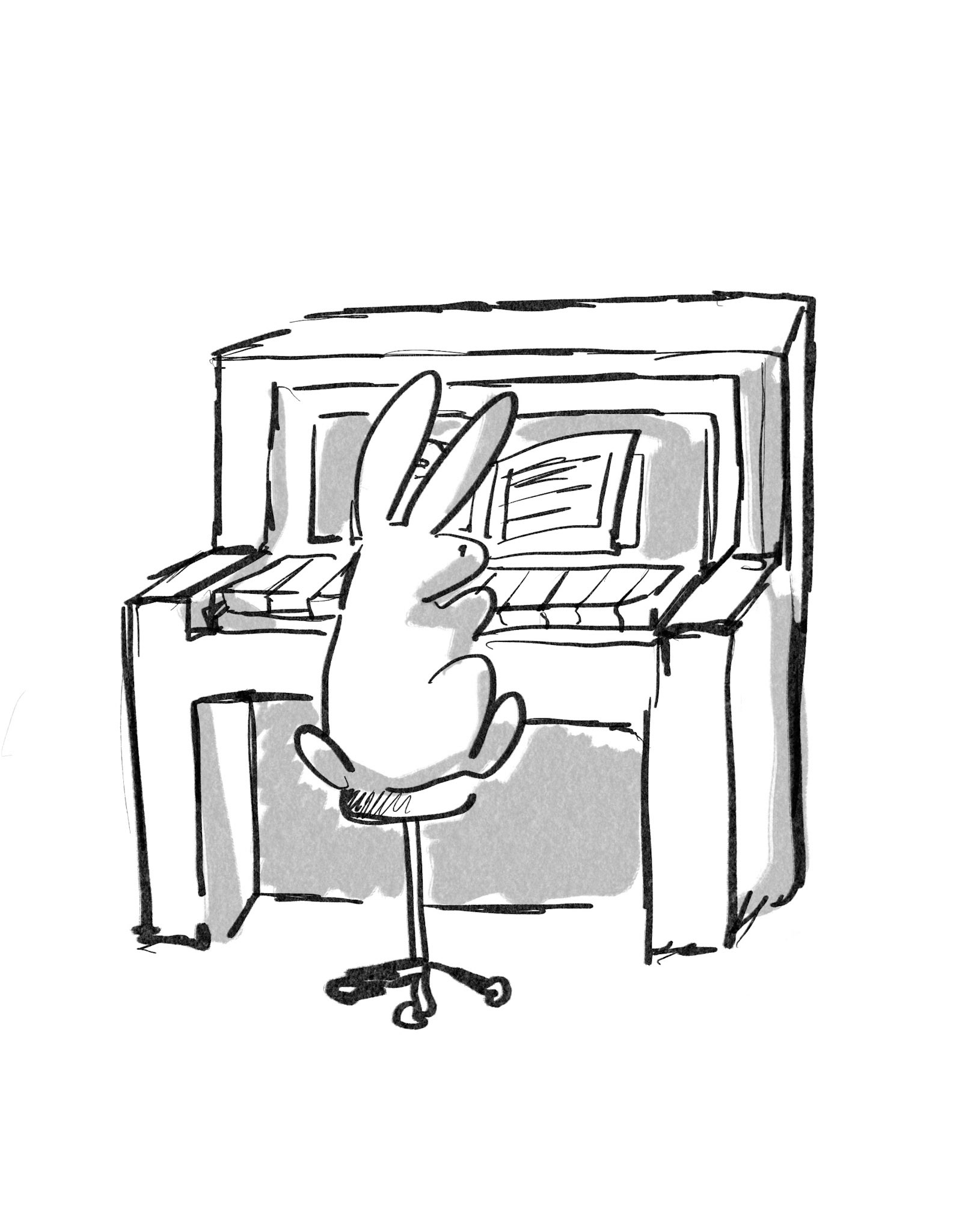 Playing the piano sketch