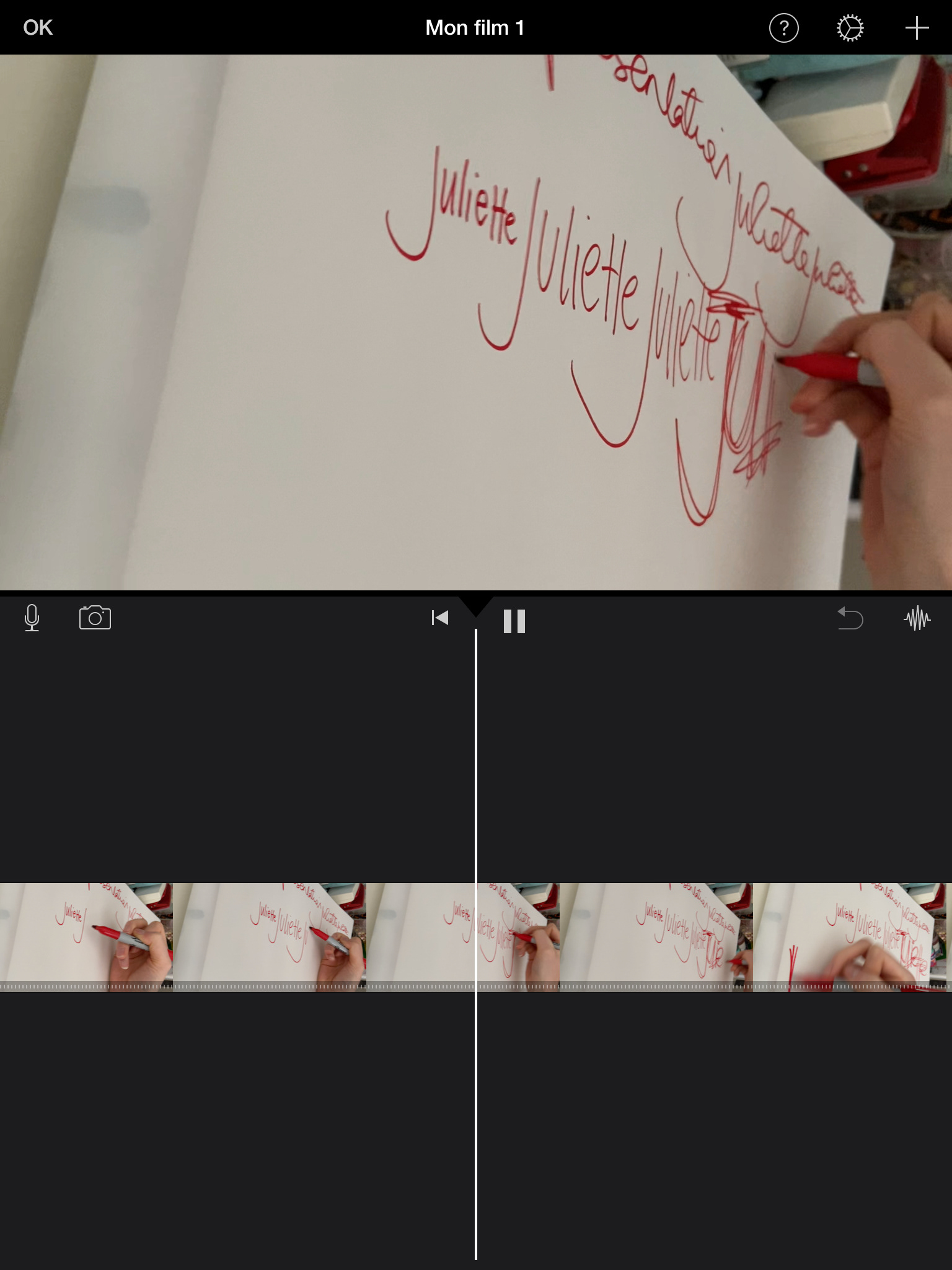 Me writing my name over and over again in sharpie