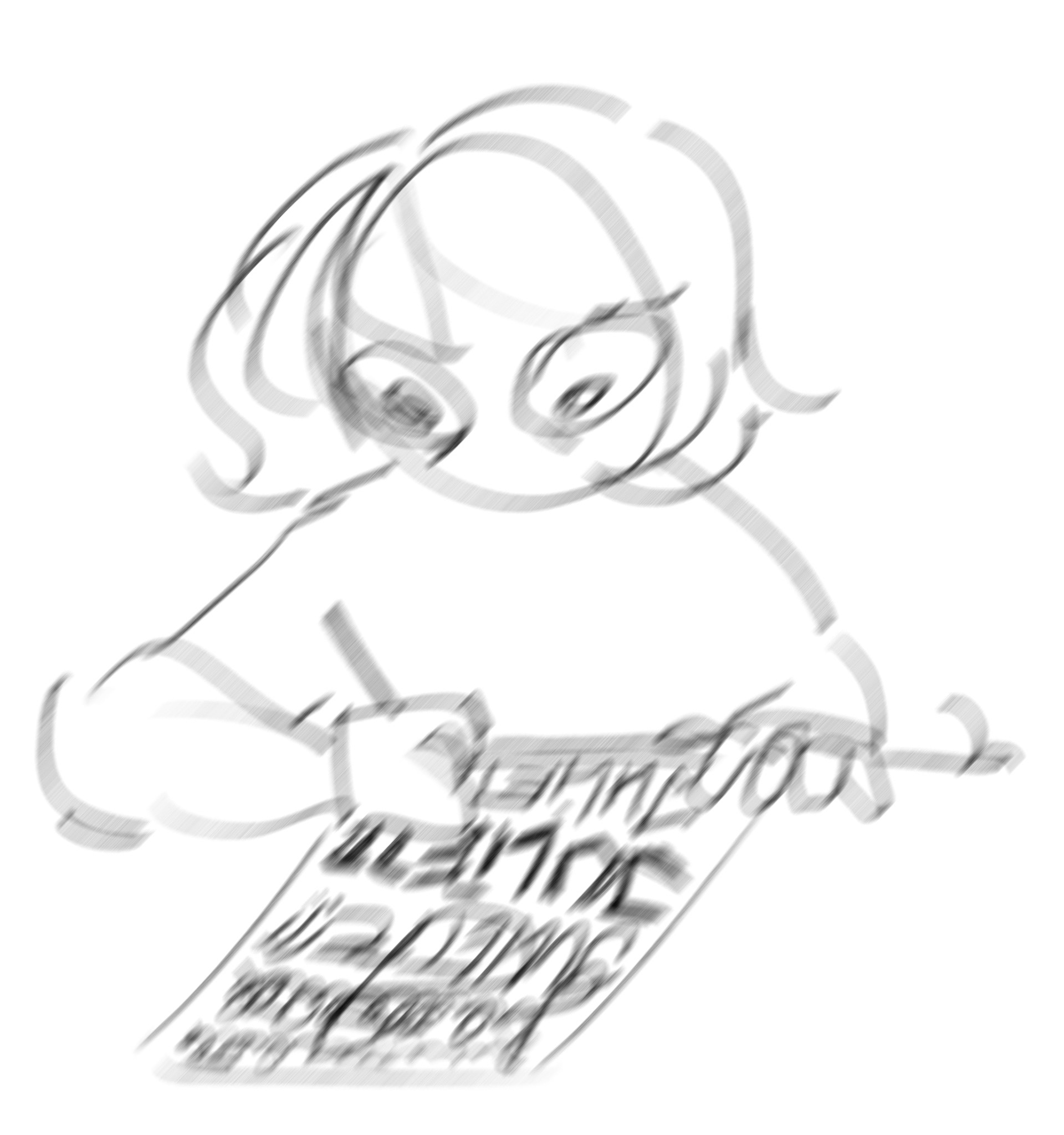 Me writing my name frantically