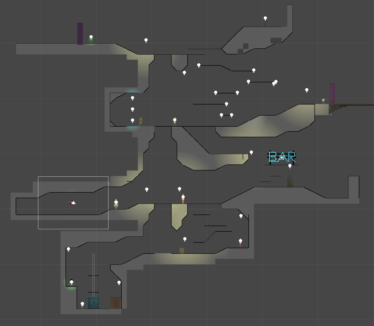 After initial playtesting, I decided to simplify Town West and condense it