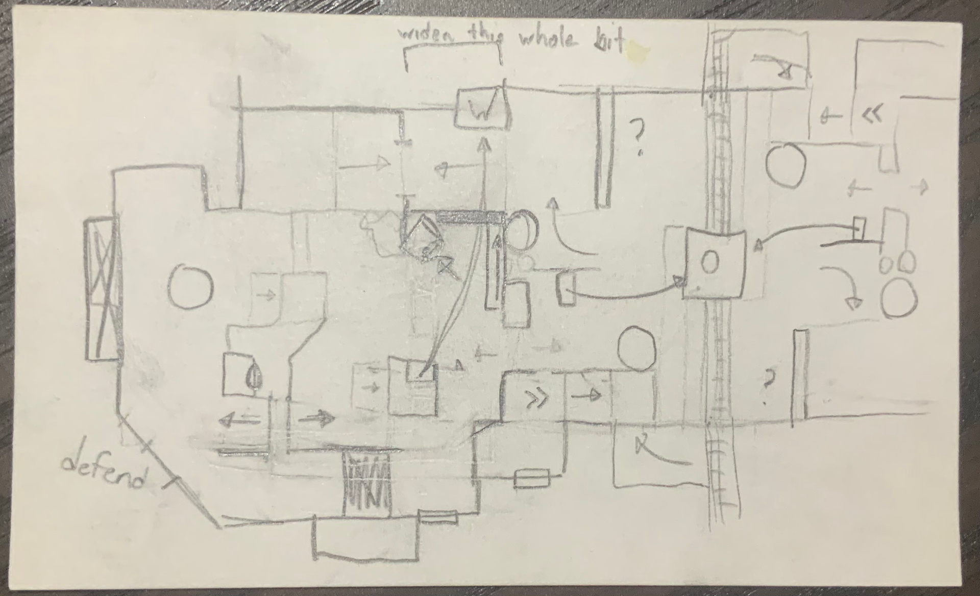 The original layout sketch that became Gigantic