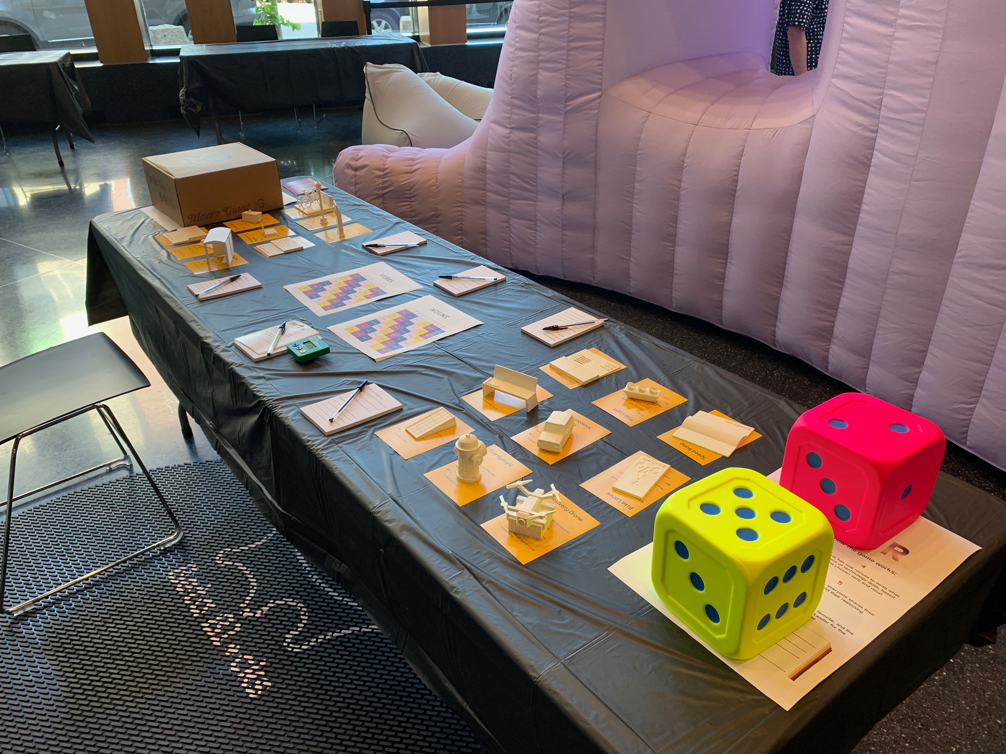 The first version of what became the final game, debut at the Beta Blocks launch party