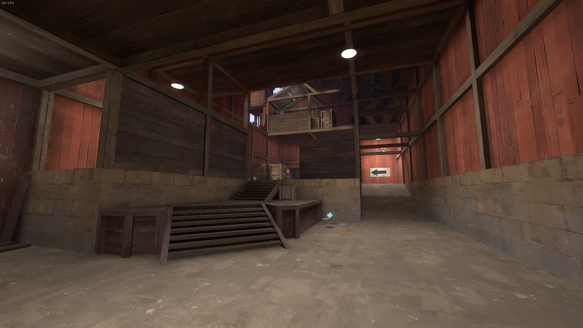 The interior of one of the buildings in the map, which is an important choke point