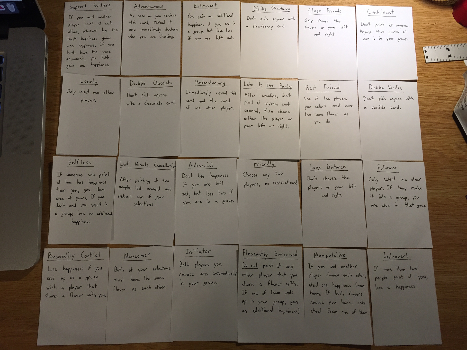 The set of cards in December 2018