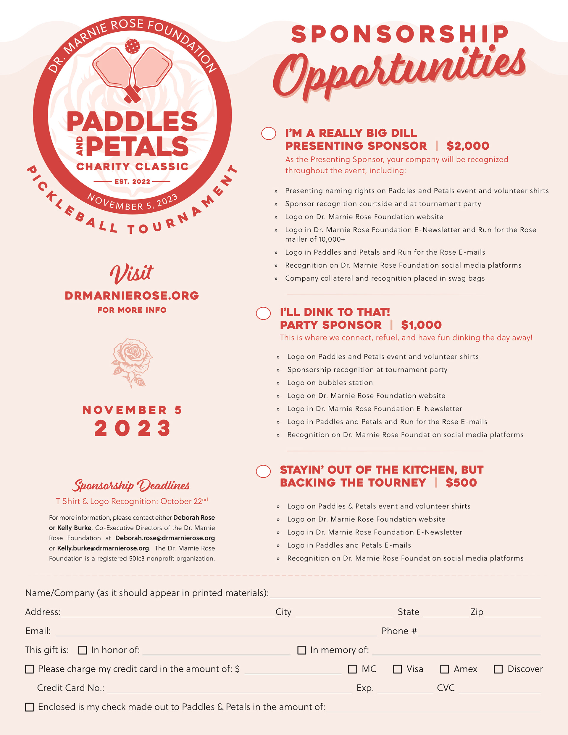 Pickleball Form: Sponsorhips