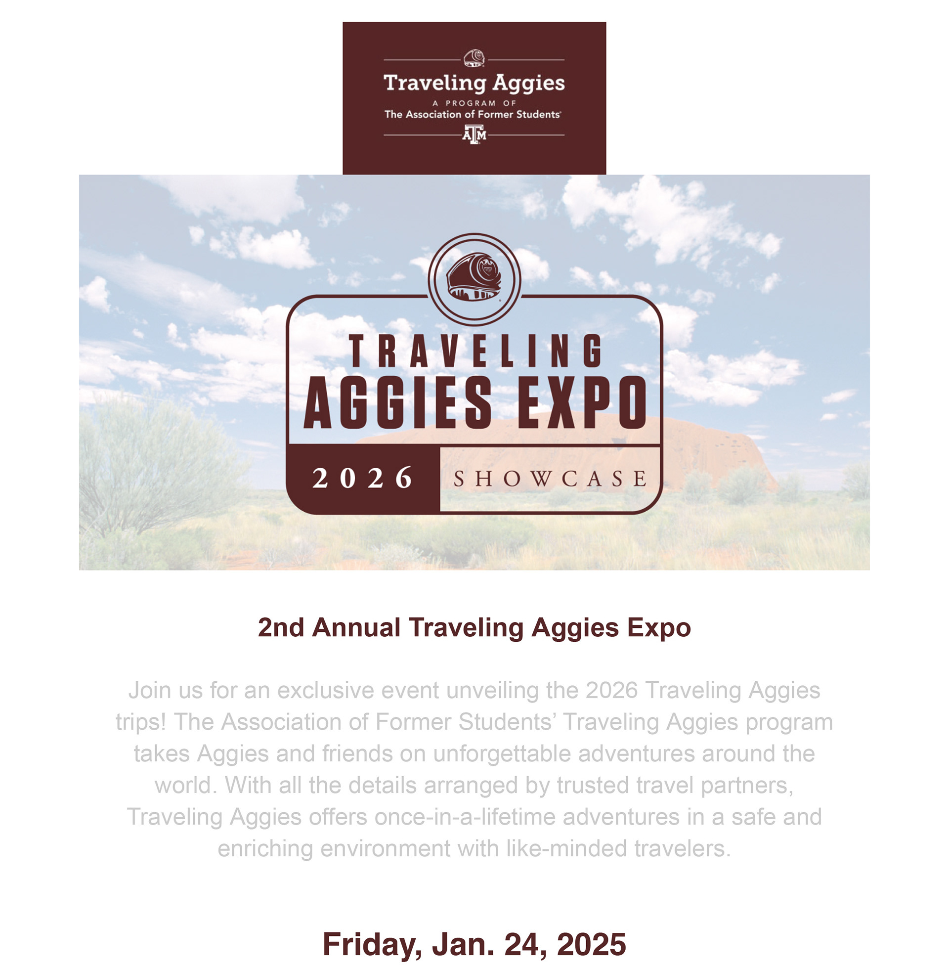 Traveling Aggies Logo on Website