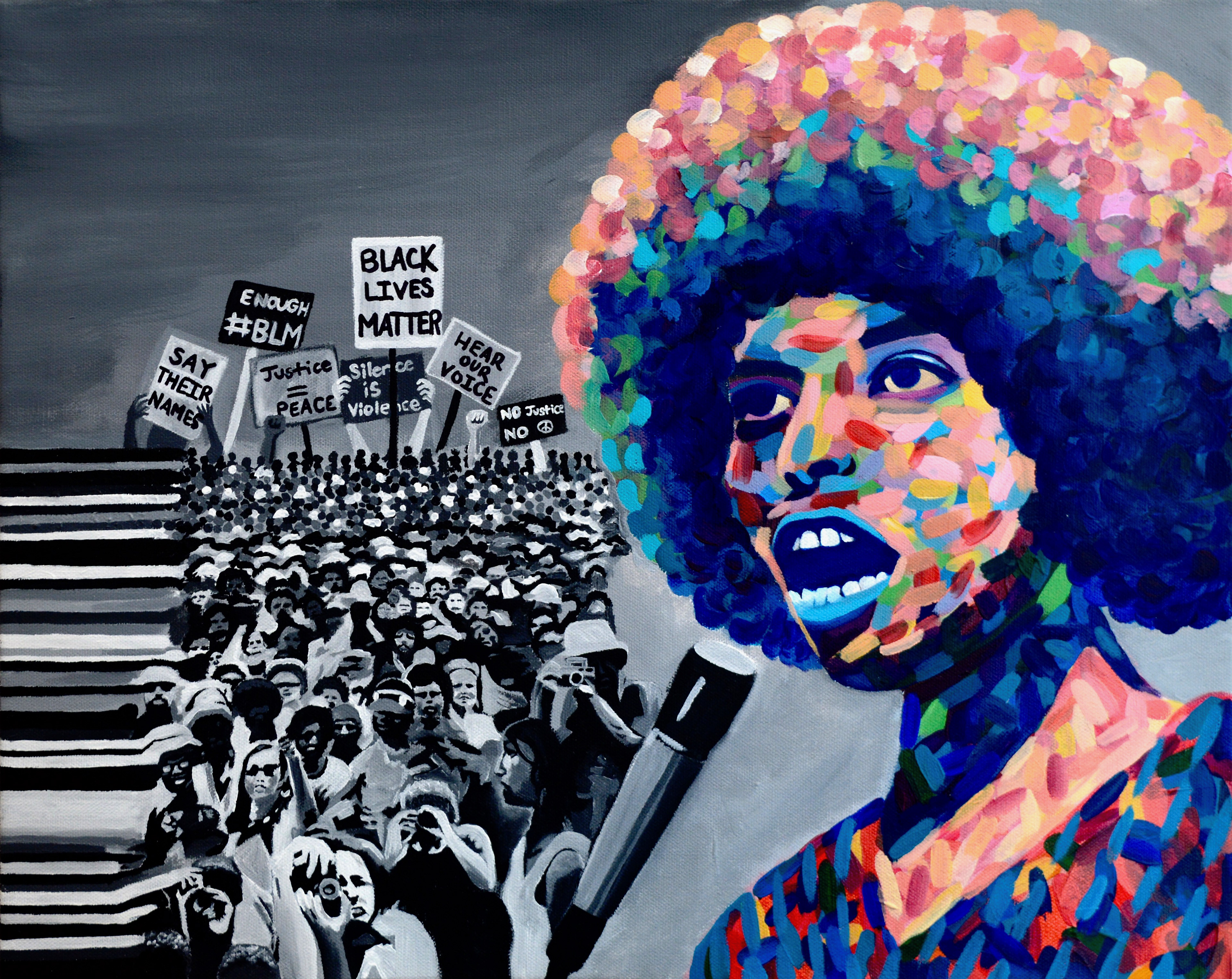 "BLM", 16"x20", acrylic on canvas