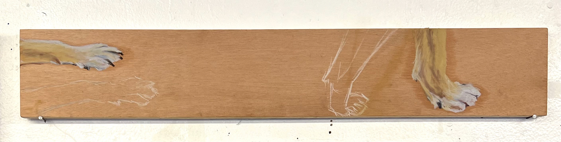 "Untitled", 4"x20", oil pastel and pencil on wood