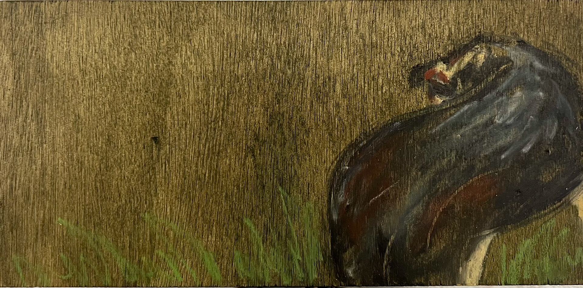 "Untitled", 4.5"x7", oil and oil pastel on wood