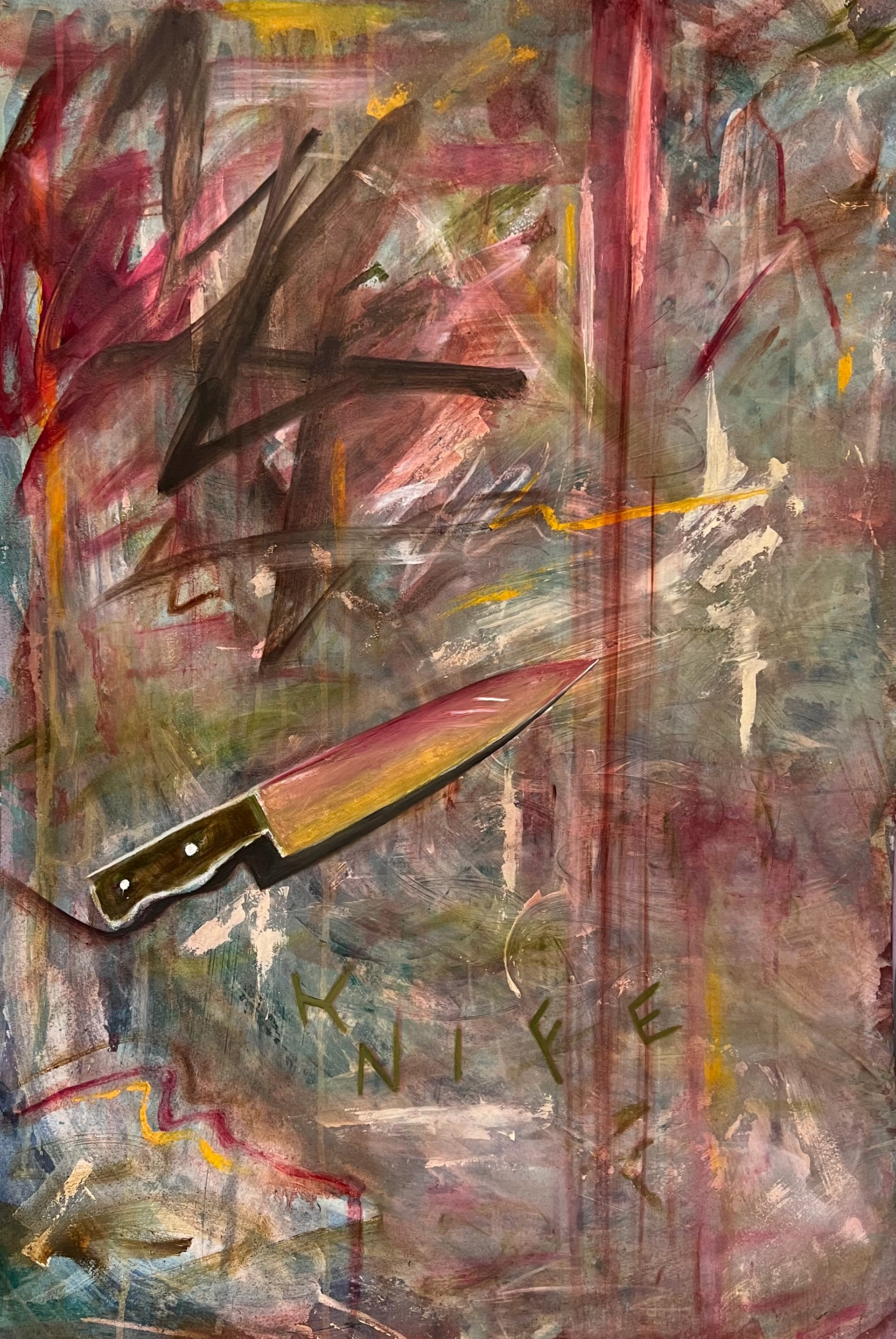 "Knife", 24"x36", acrylic and oil on board