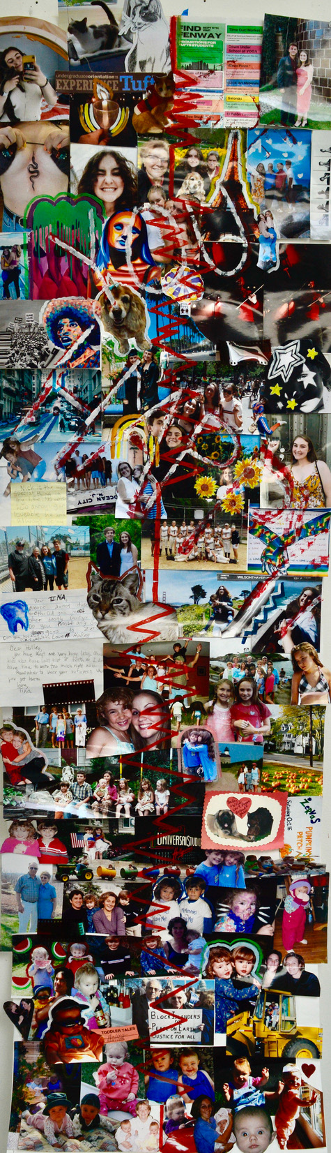"Are You Happy?", 14"x62", mixed media collage