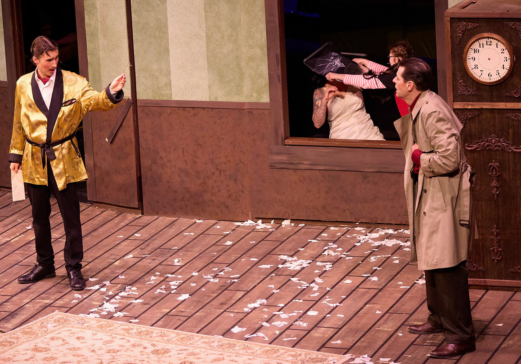 Sheboygan Theatre Company THE PLAY THAT GOES WRONG By: Henry Lewis, Johnathan Sayer & Henry Shields Photographers: Michael Huibregtse & Scott Seifert Full Production Credit: rehearsalreport.com  Director: Ryan Schabach  