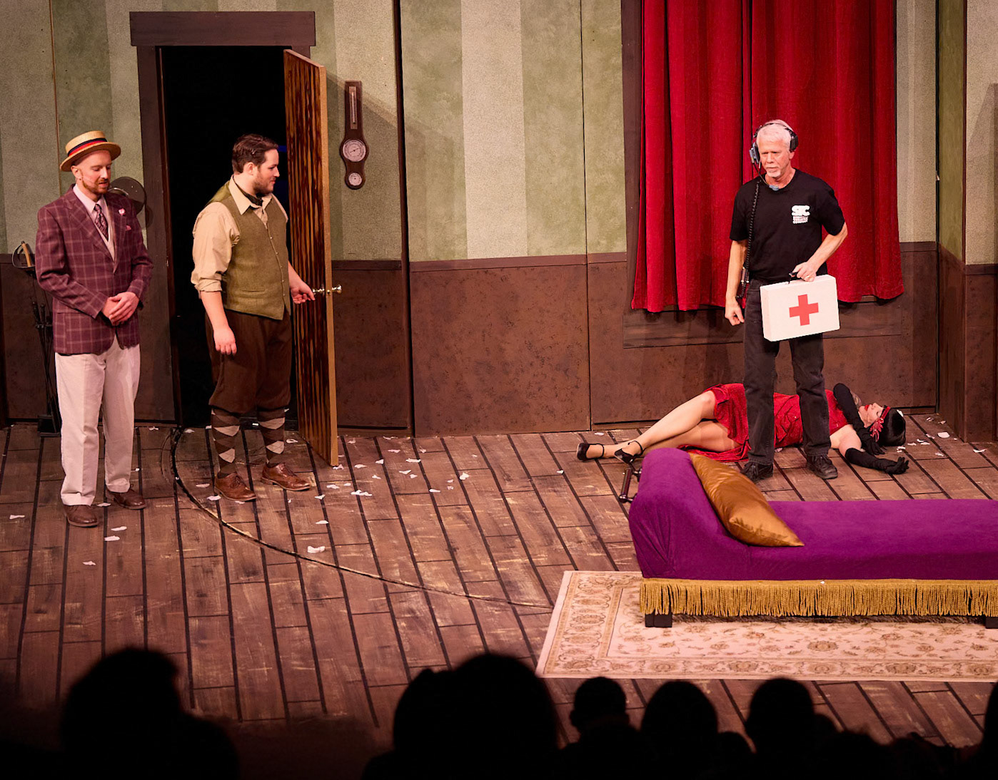 Sheboygan Theatre Company THE PLAY THAT GOES WRONG By: Henry Lewis, Johnathan Sayer & Henry Shields Photographers: Michael Huibregtse & Scott Seifert Full Production Credit: rehearsalreport.com  Director: Ryan Schabach  