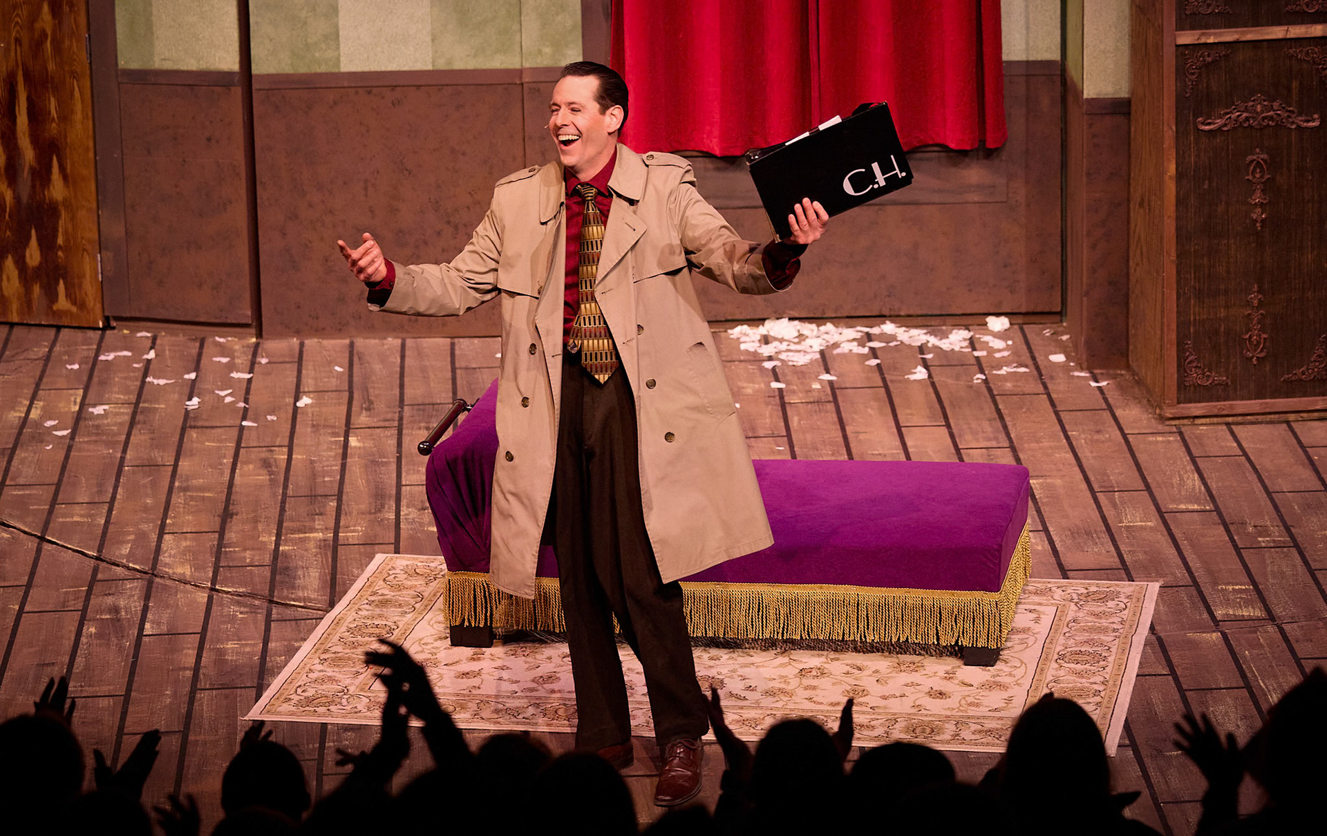 Sheboygan Theatre Company THE PLAY THAT GOES WRONG By: Henry Lewis, Johnathan Sayer & Henry Shields Photographers: Michael Huibregtse & Scott Seifert Full Production Credit: rehearsalreport.com  Director: Ryan Schabach  