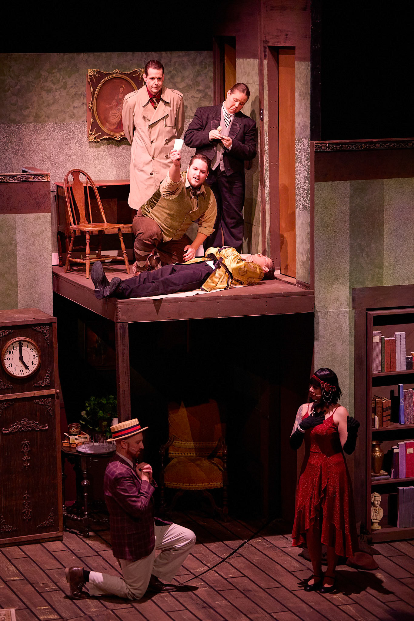 Sheboygan Theatre Company THE PLAY THAT GOES WRONG By: Henry Lewis, Johnathan Sayer & Henry Shields Photographers: Michael Huibregtse & Scott Seifert Full Production Credit: rehearsalreport.com  Director: Ryan Schabach  