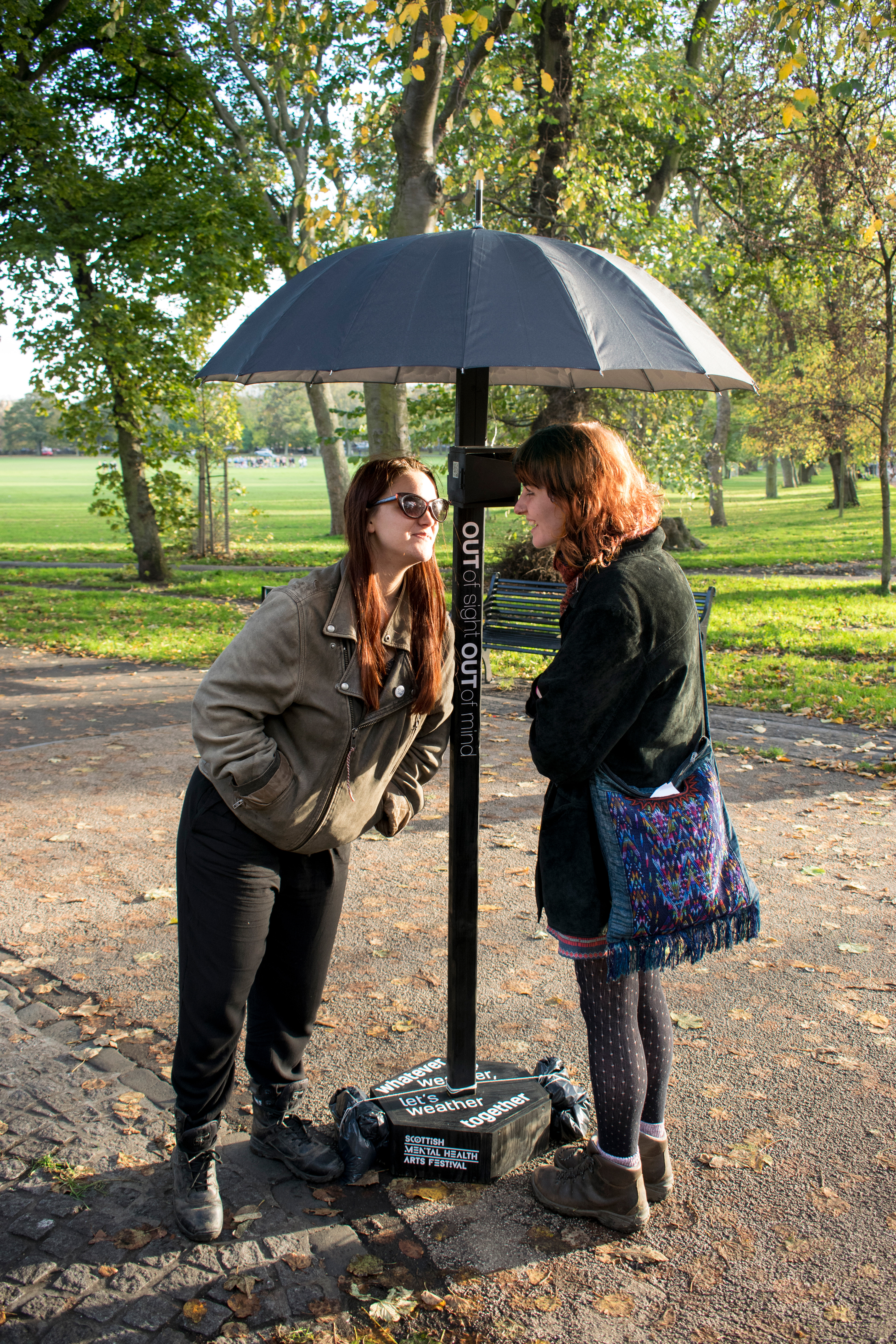 Poetry Umbrella in use
