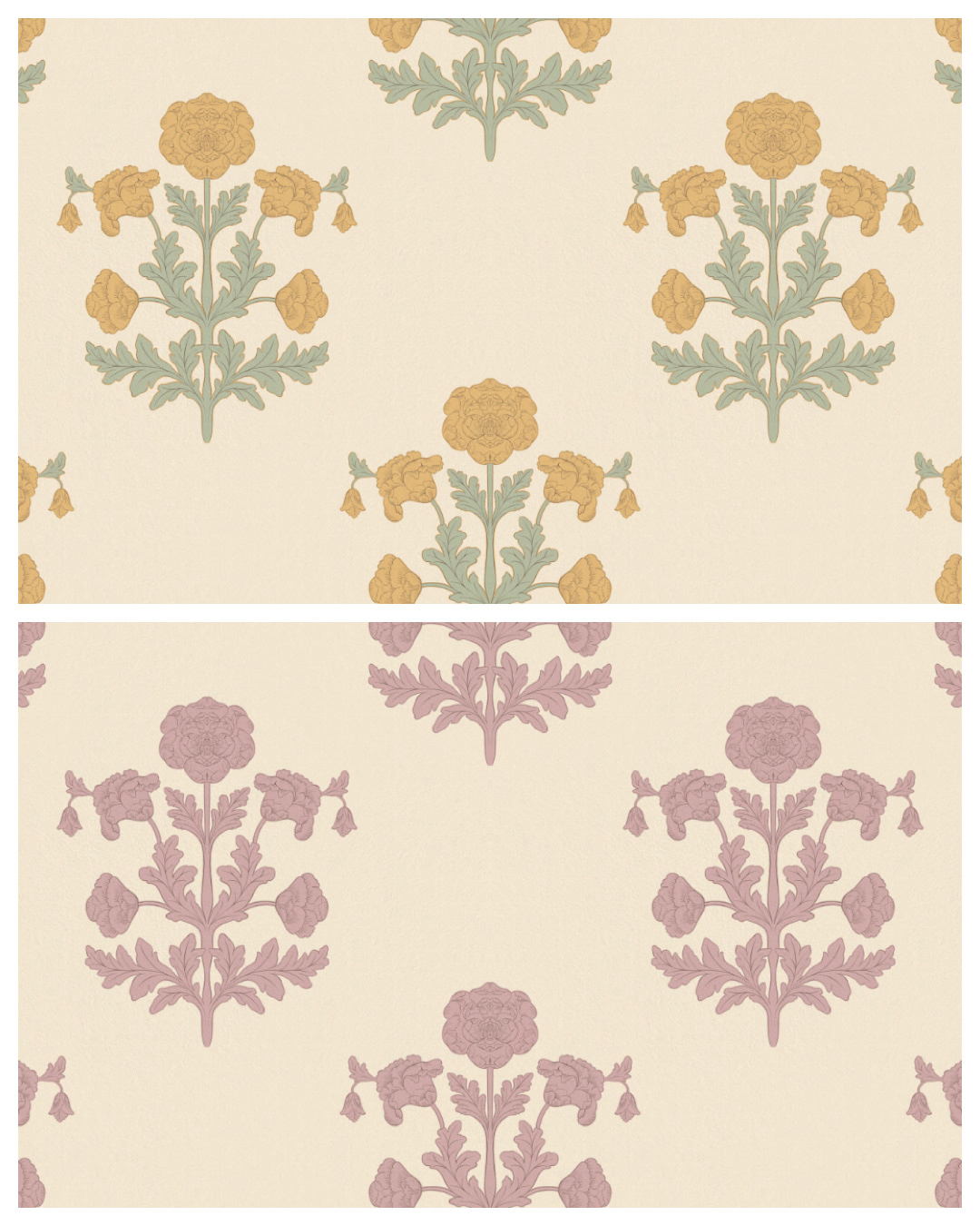 Indian poppy Seamless Pattern
