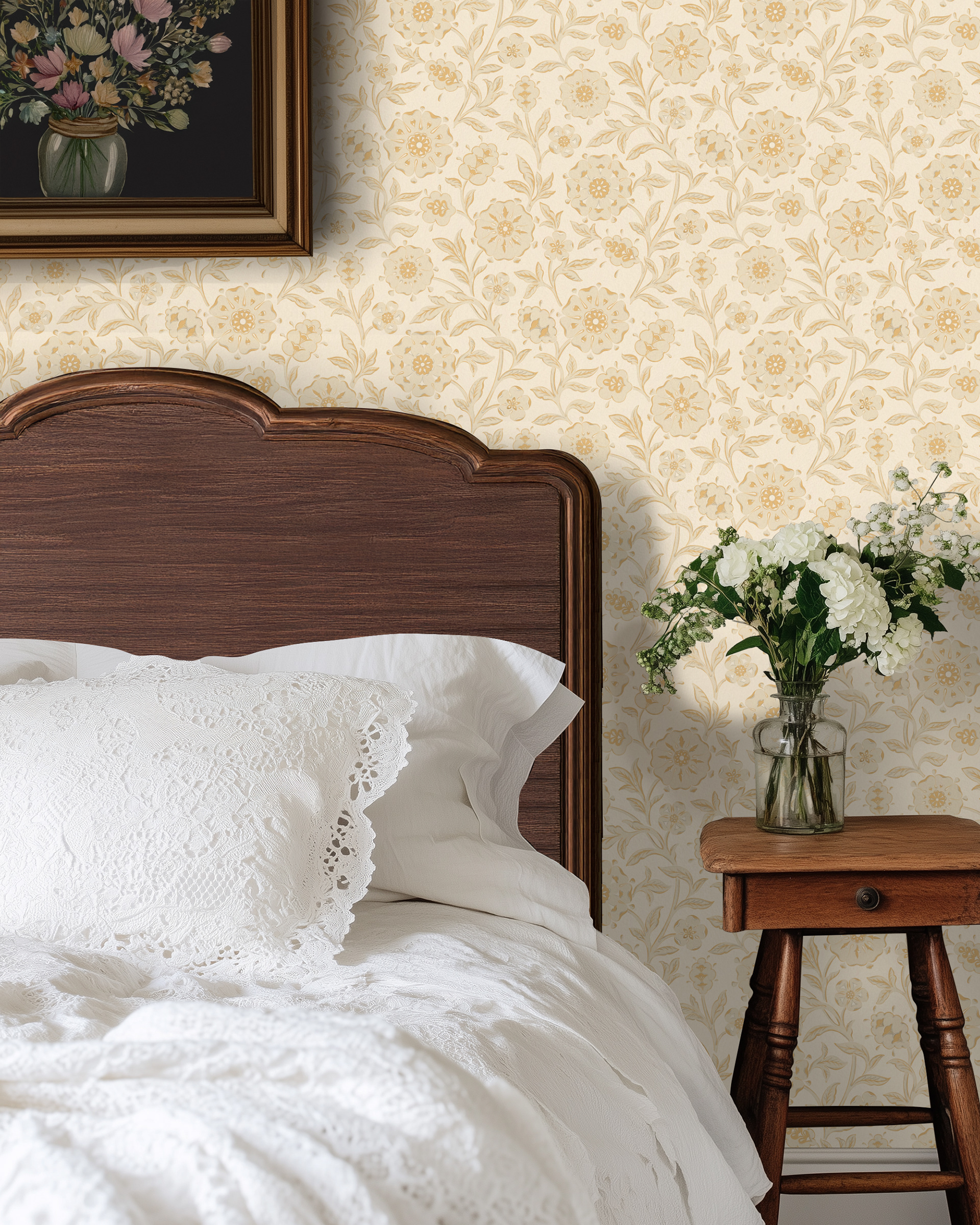 Fairytale flowers seamless pattern