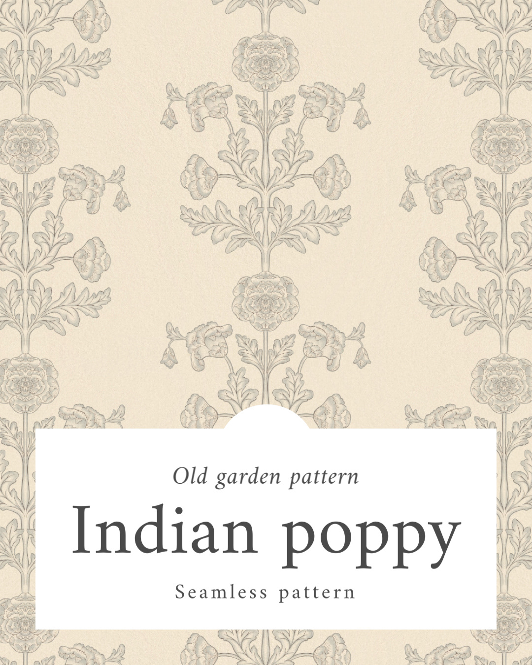 Indian poppy Seamless Pattern