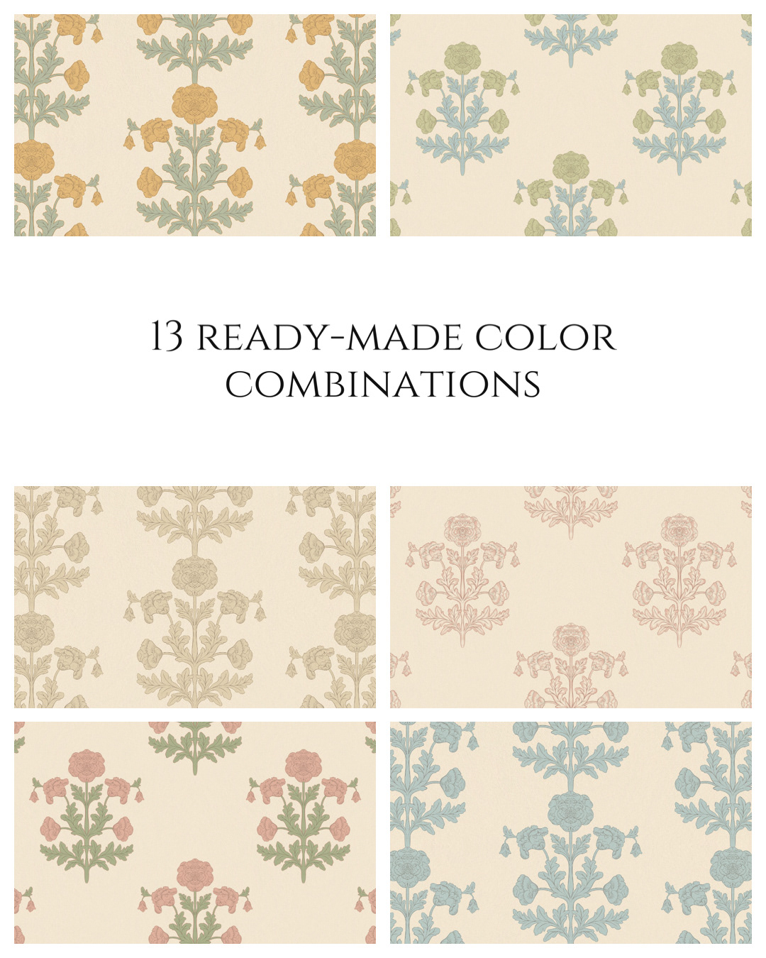 Indian poppy Seamless Pattern