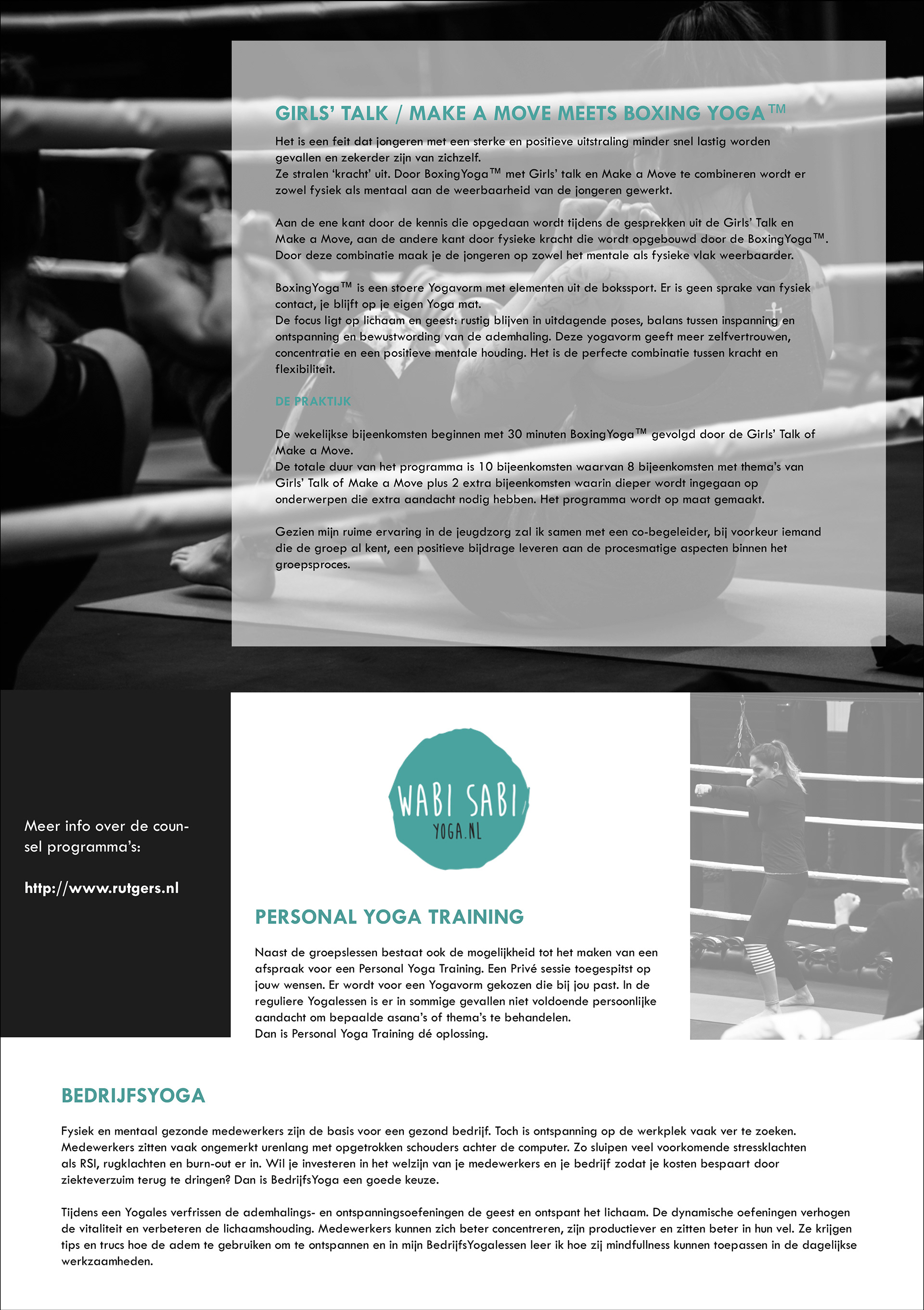 fotografie, lay out ontwerp en teksten voor website