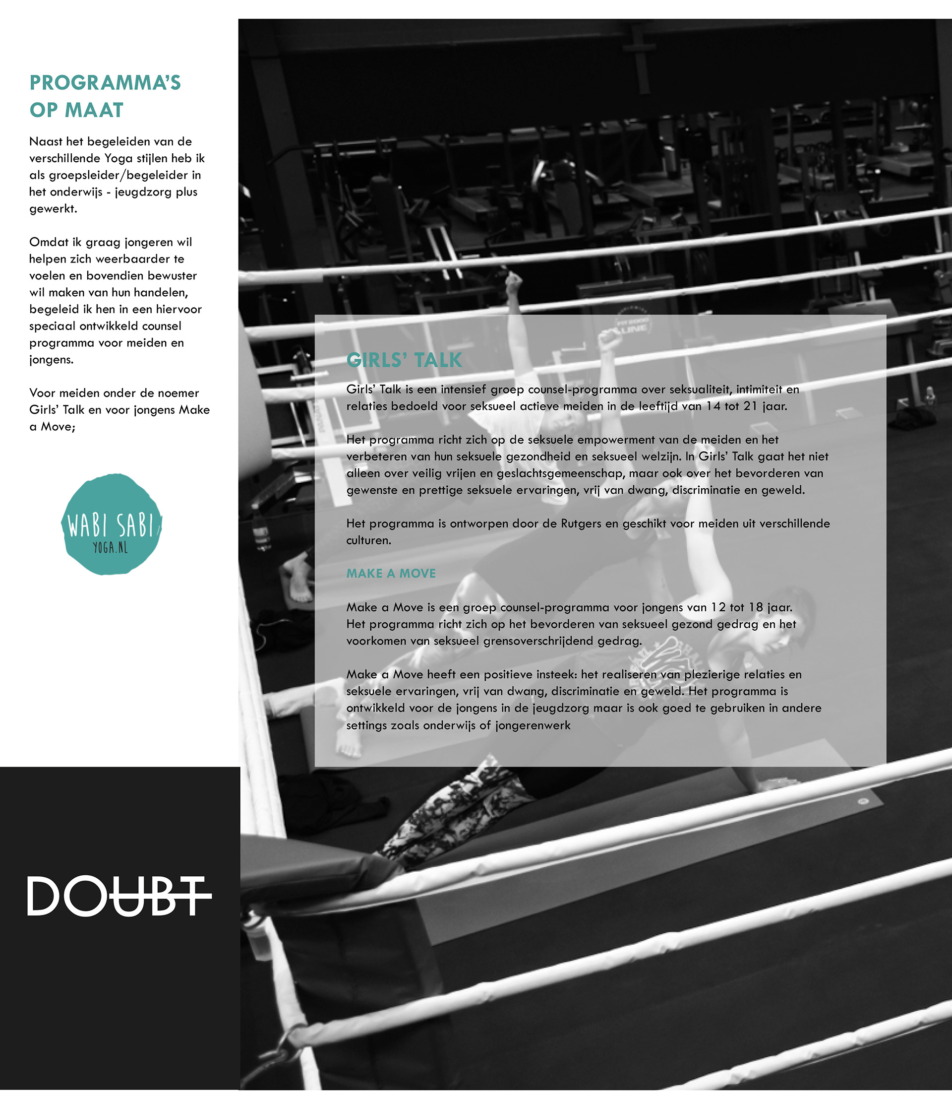 fotografie, lay out ontwerp en teksten voor website