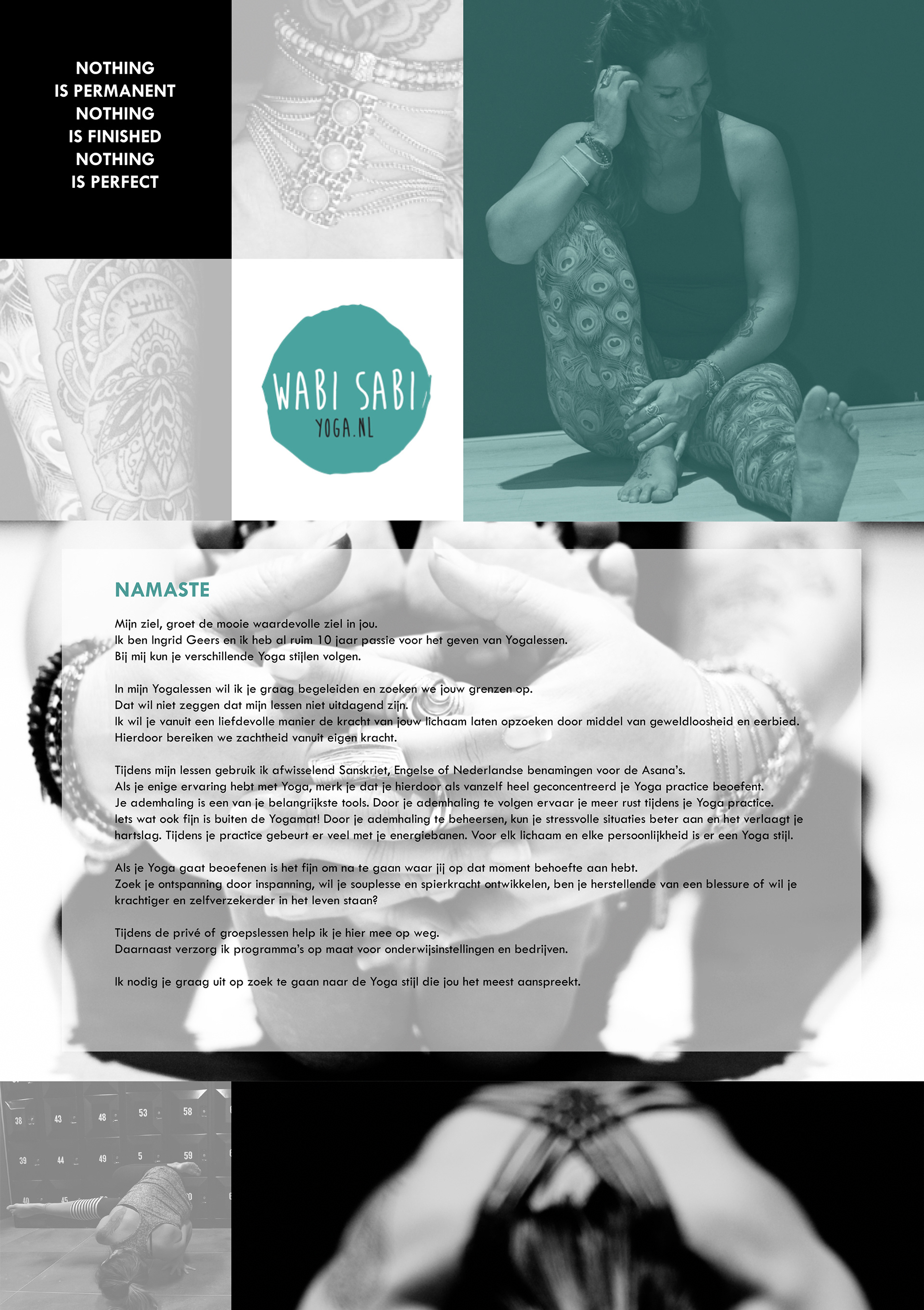 fotografie, lay out ontwerp en teksten voor website