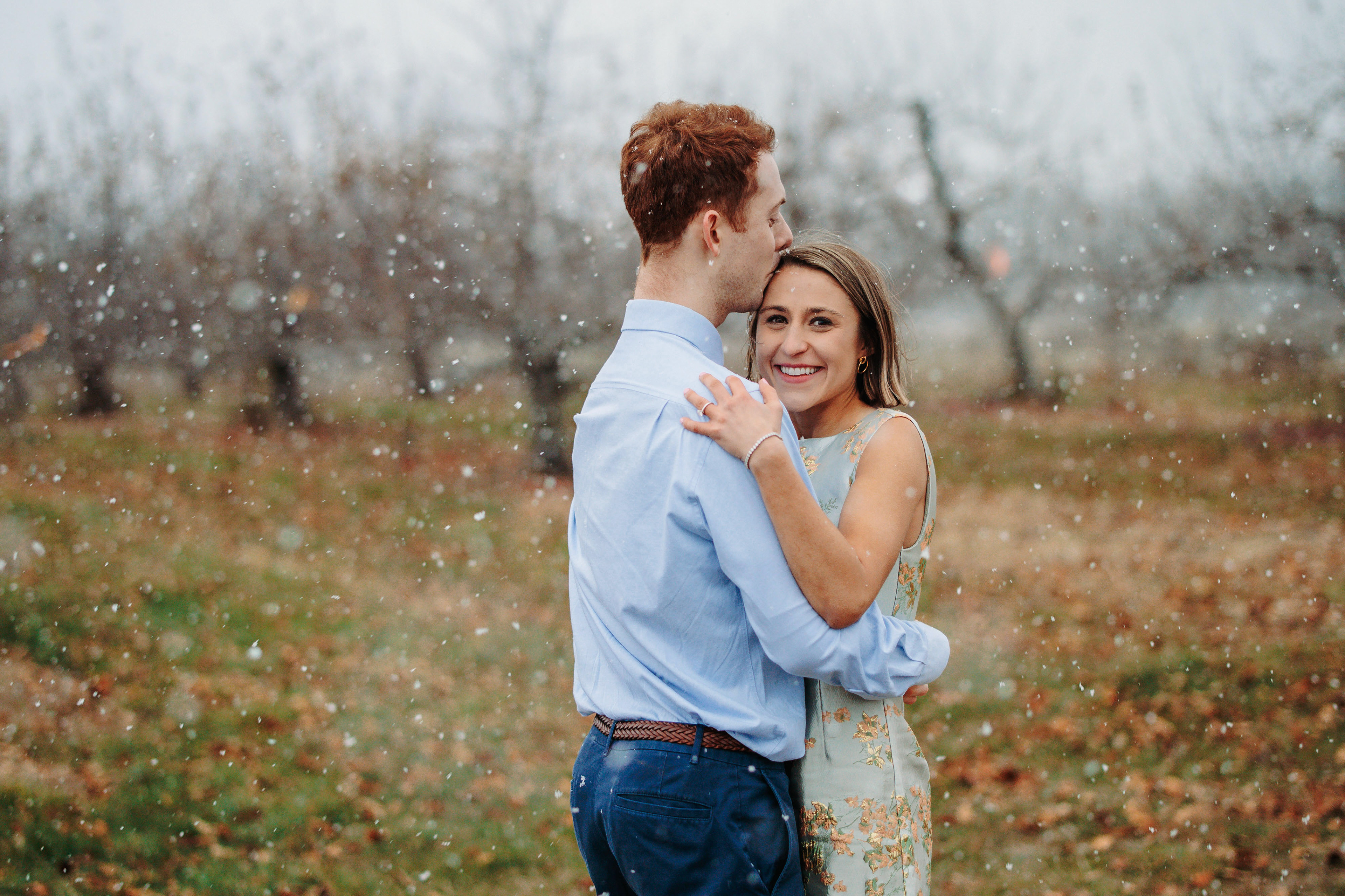 Ending an engagement session with snow is officially the best kind of surprise.