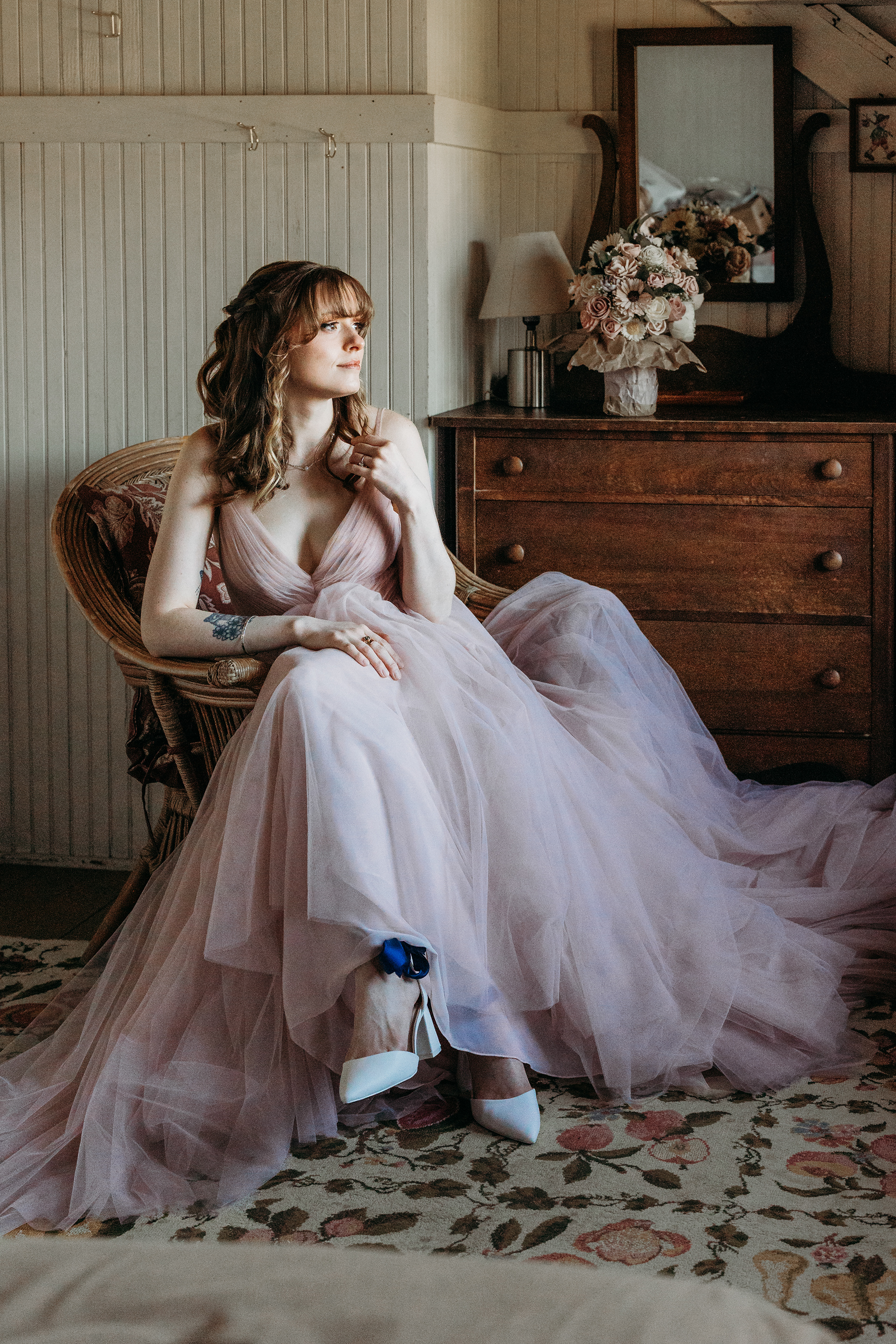 The bridesmaids helped Katarina get ready — an intimate and timeless moment every NH wedding photographer loves to capture.
