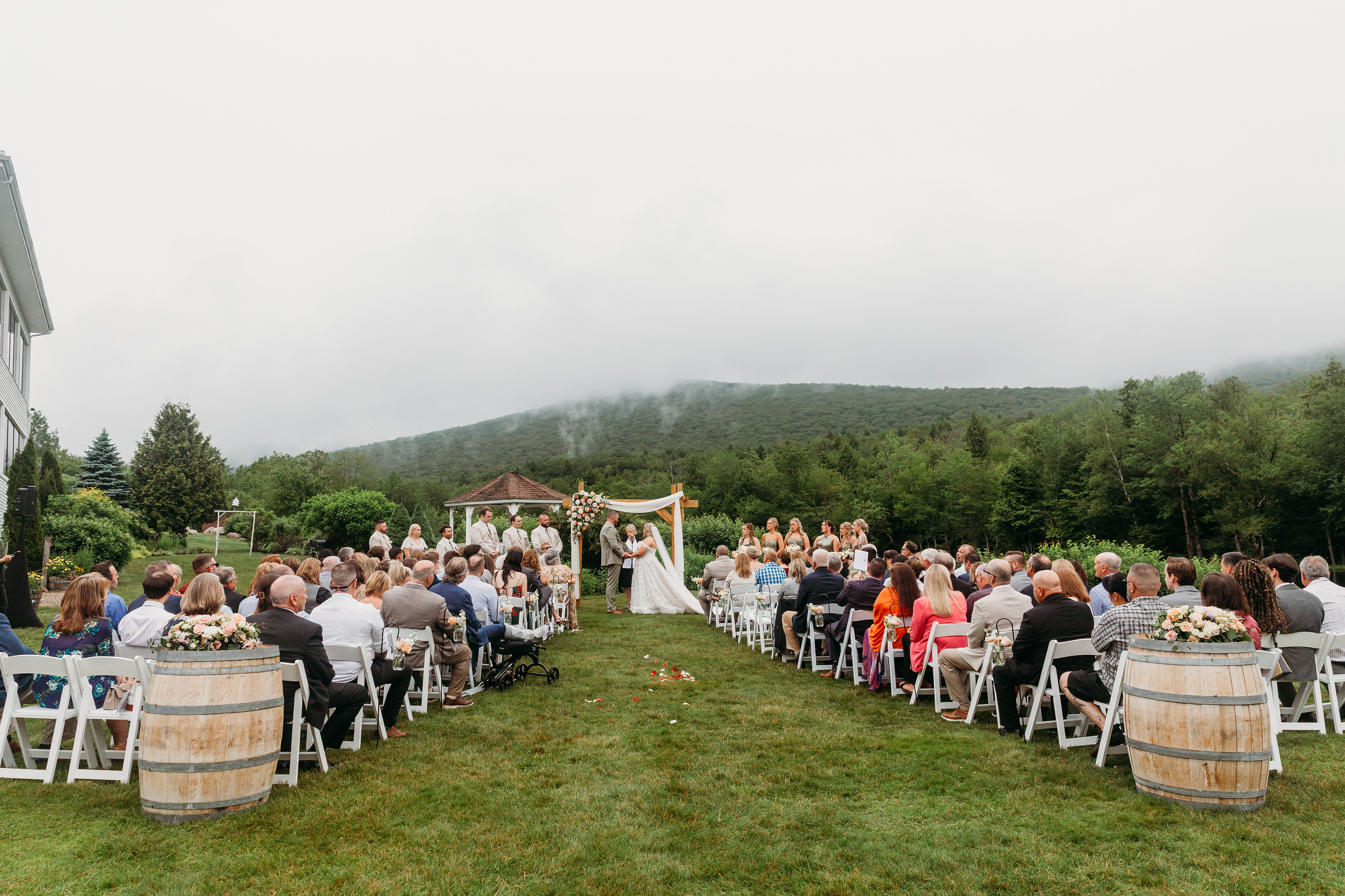 Between fog and sunlight, two people promised each other everything — New Hampshire magic.
